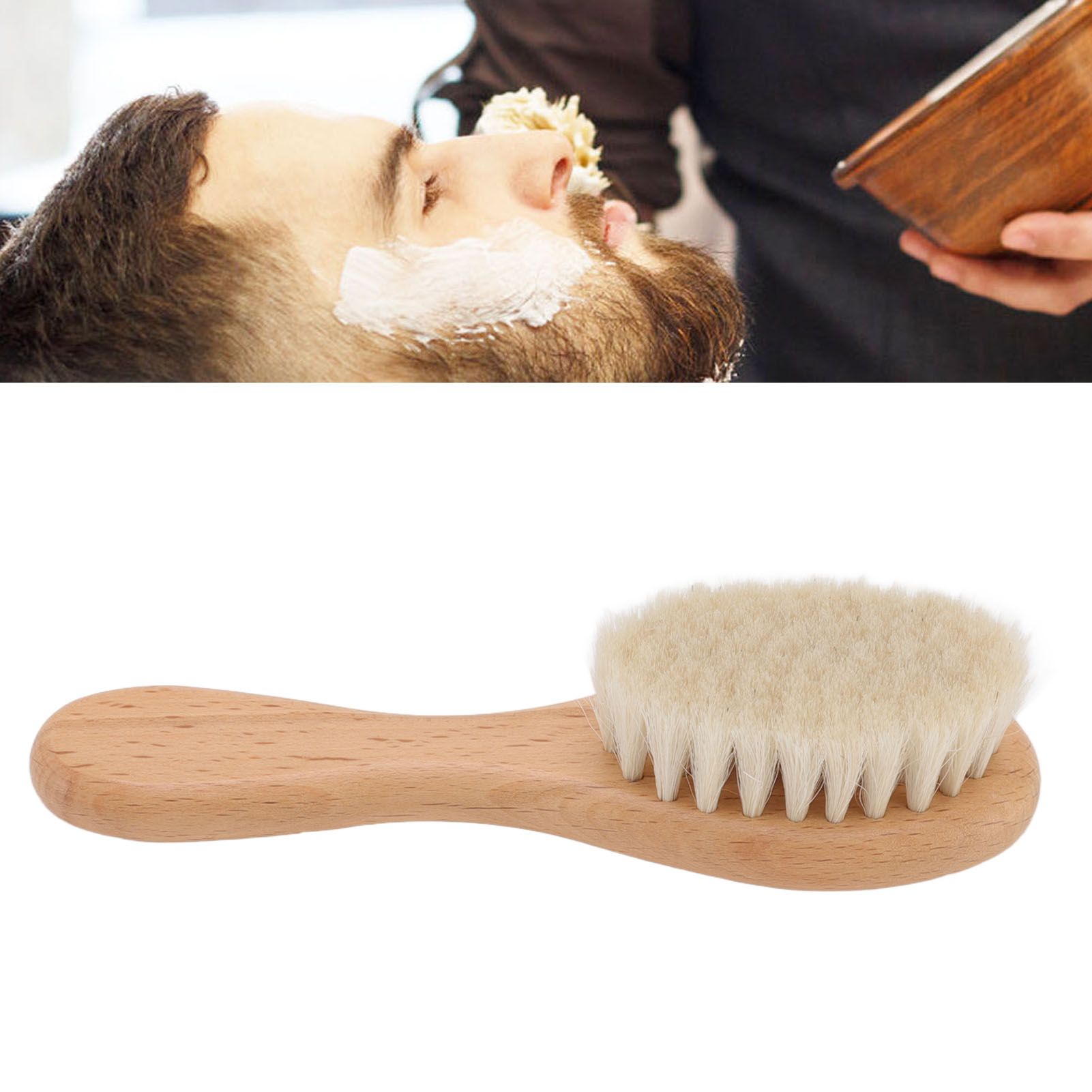 Baby Hair Wool Brush Soft Bristles Styling Beard Brush Baby Bathing Cleaning view 12