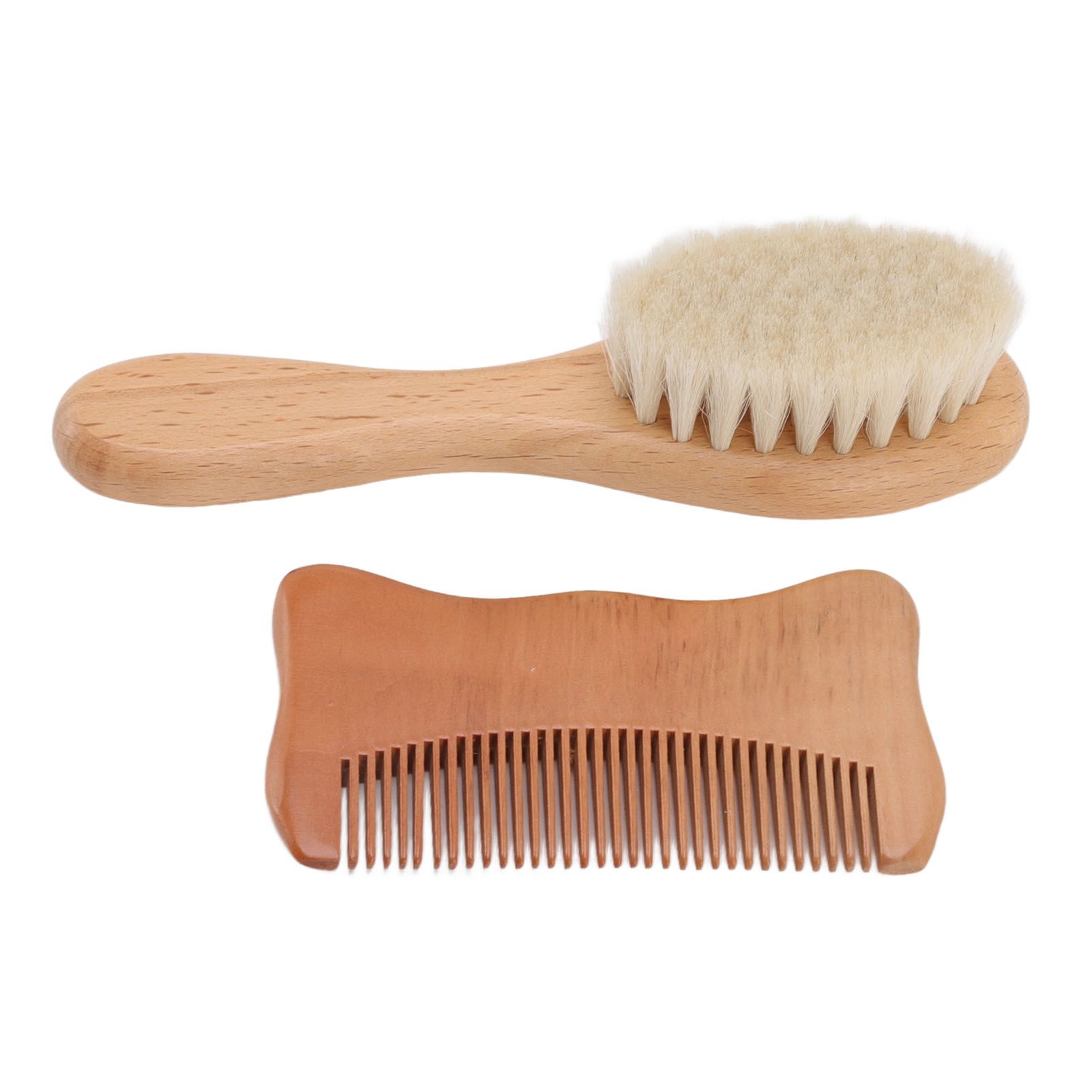 Wooden Baby Hair Brush Comb Set Baby Bathing Wood Comb Wool Brush Men Oil Head