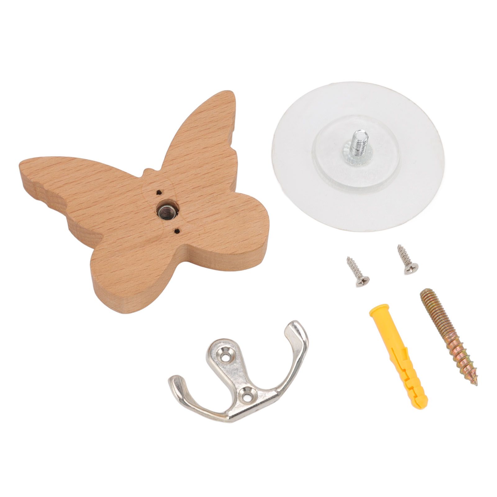 Wooden Butterfly Wall Hook Wood Wall Mounted Hanger for Coat Clothes Hat Towel view 2