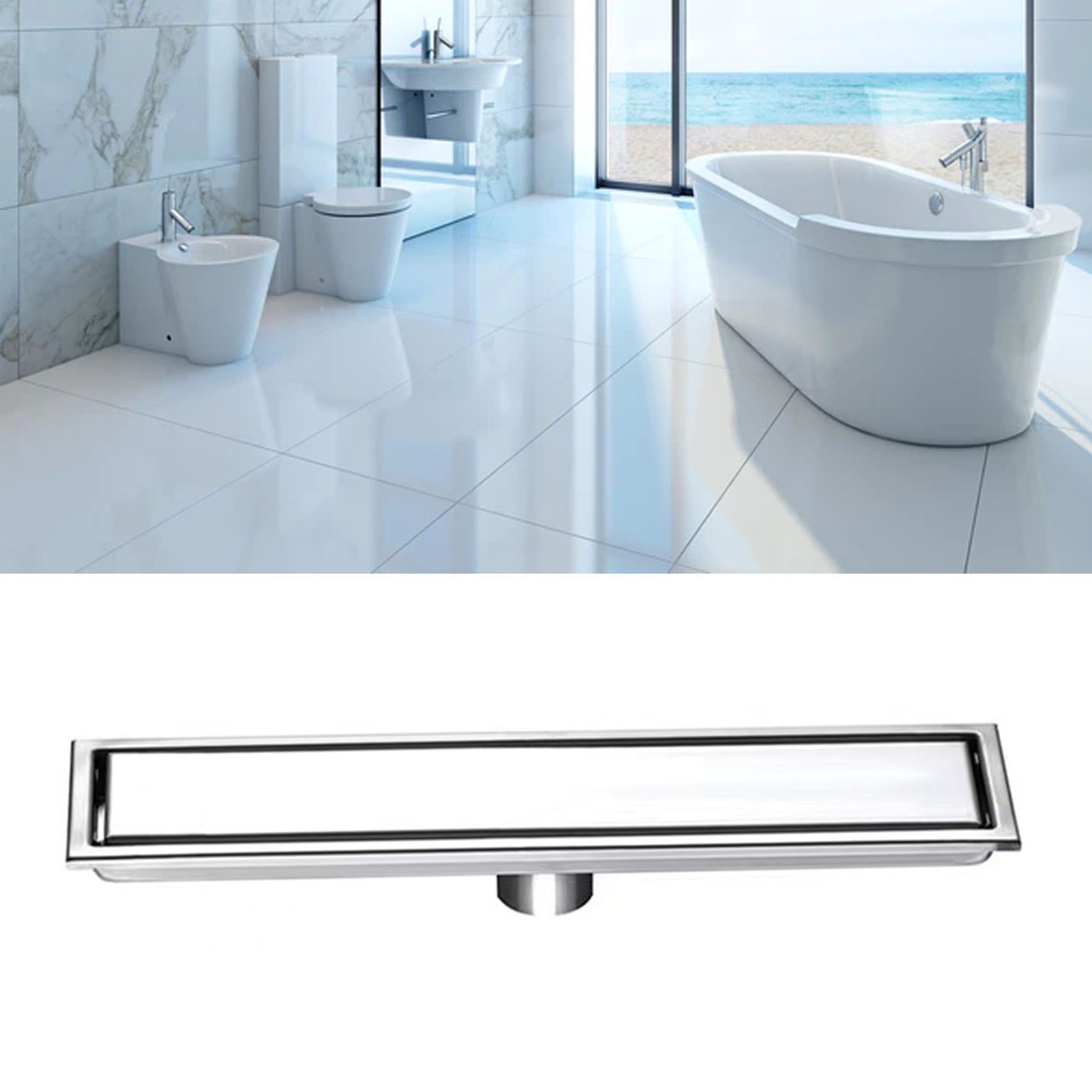 Linear Shower Drain Stainless Steel Rustproof Scratch Resistant Detachable view 7
