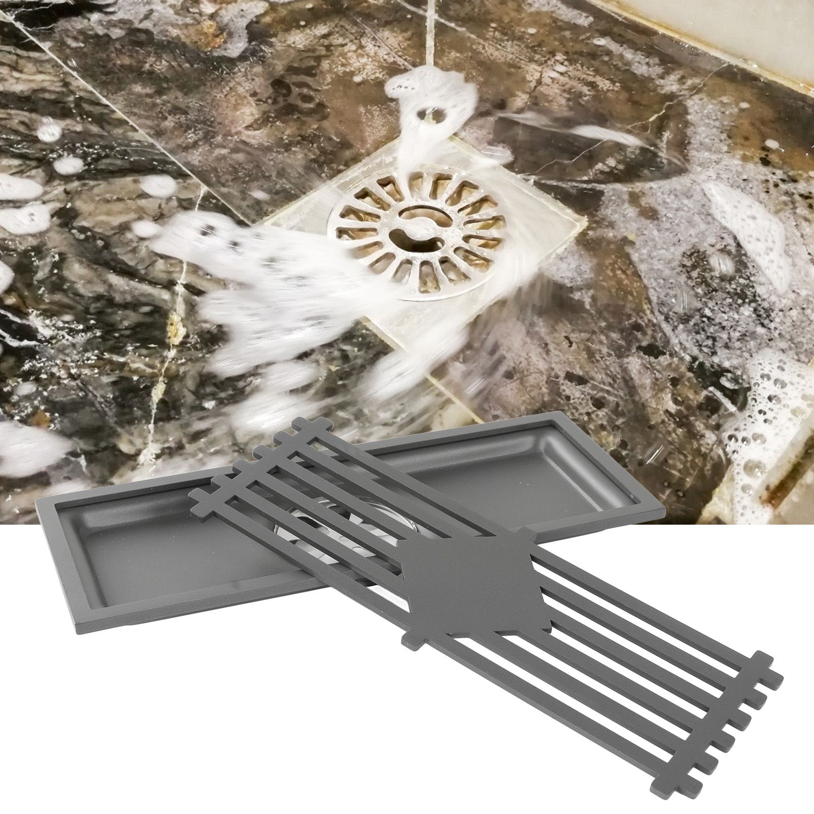 Floor Drain Stainless Steel Rectangle Corrosion Resistance Shower Grate for view 12
