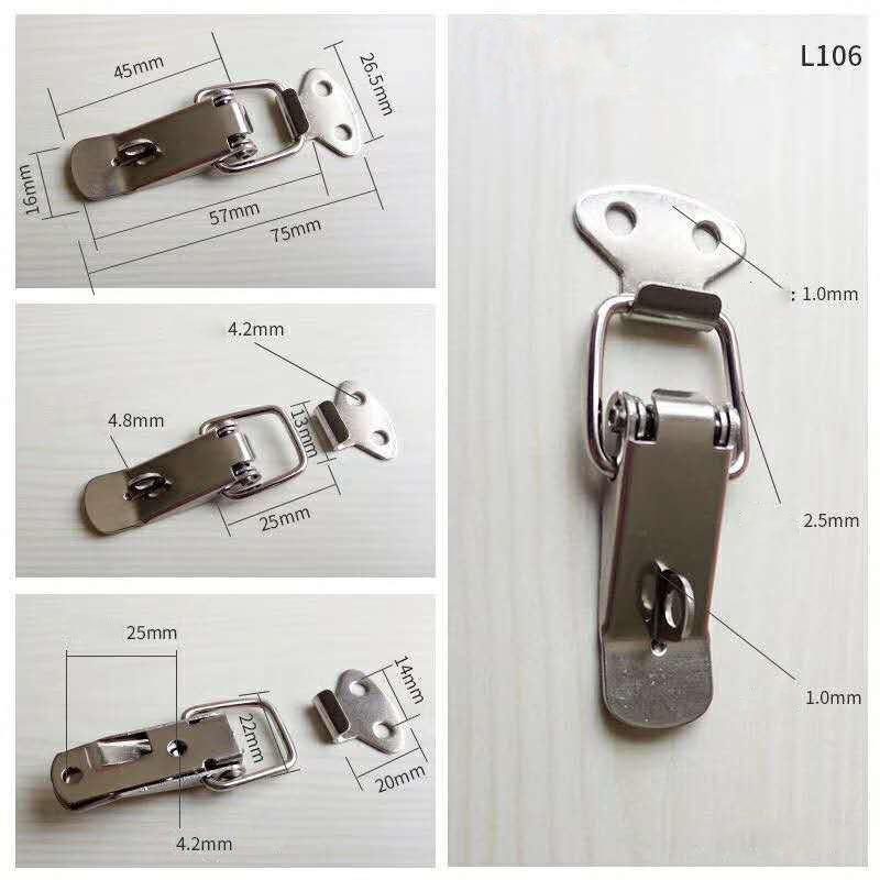 3 PCS L106 Duck Mouth Buckle Toolbox Iron Lock Buckle Heavy Duty Flat Mouth view 6