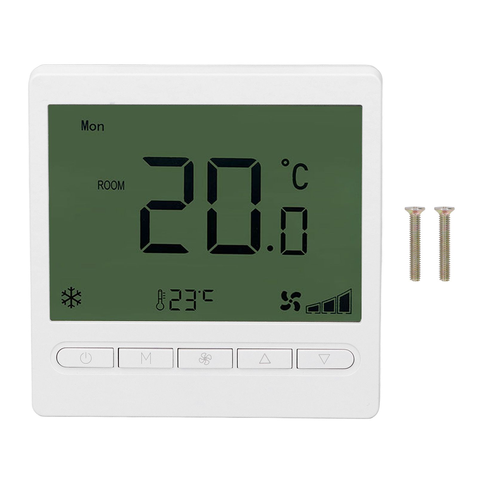 Smart Fan Coil Thermostat ABS LCD Screen Anti Interference Intelligent