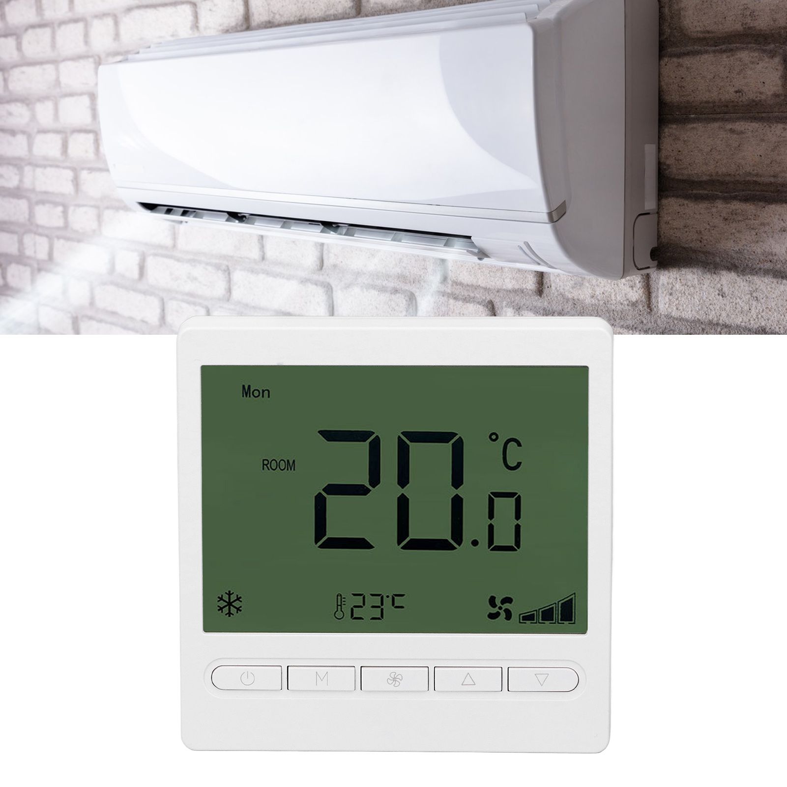 Smart Fan Coil Thermostat ABS LCD Screen Anti Interference Intelligent view 11