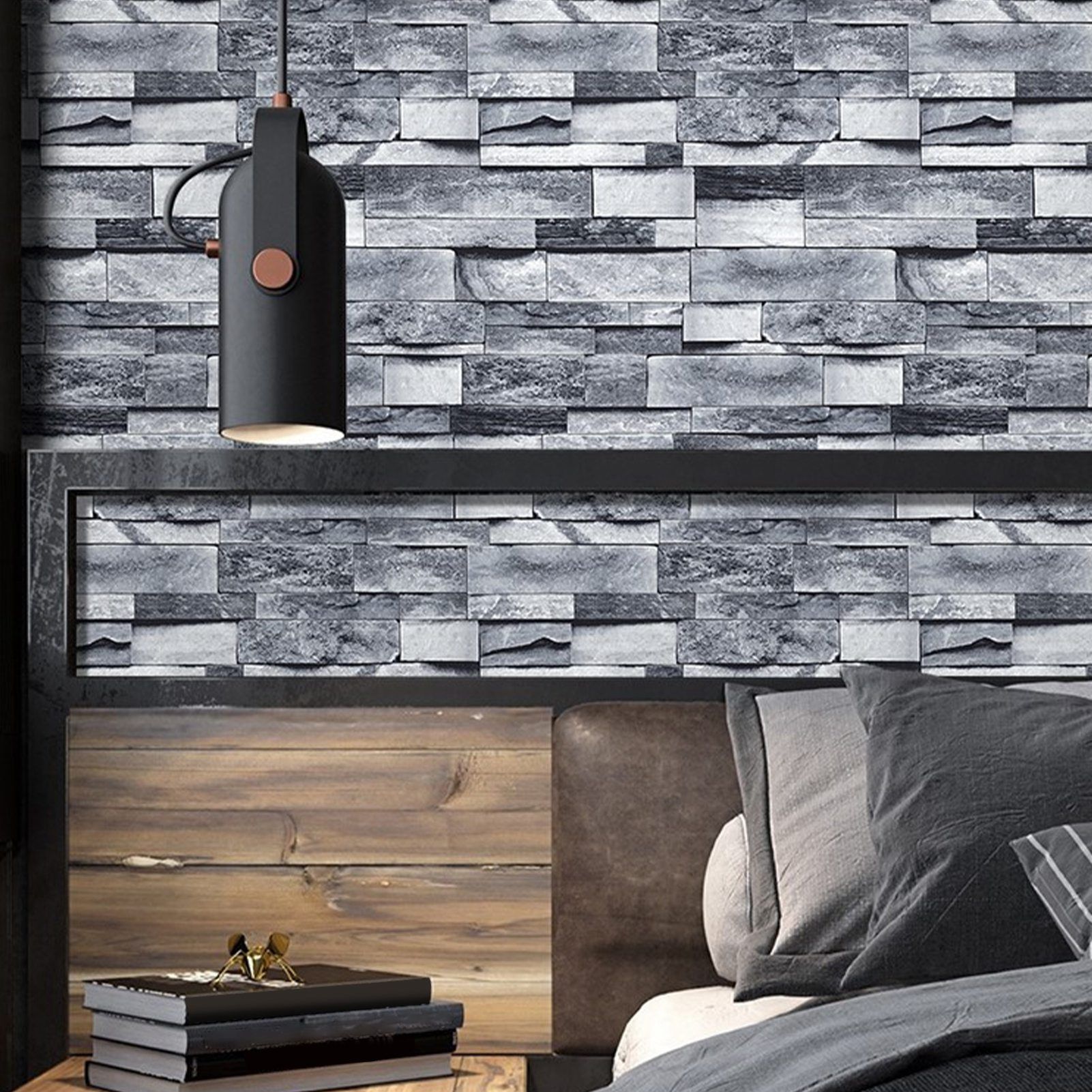Self Adhesive Wallpaper 3D Simulation Brick Designed Thickened Paper Wall view 11