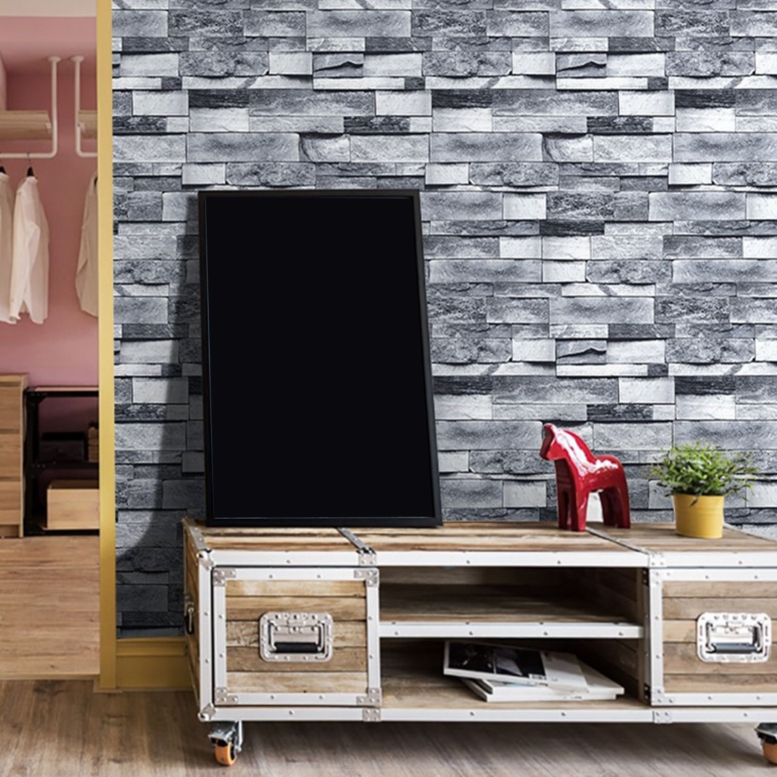 Self Adhesive Wallpaper 3D Simulation Brick Designed Thickened Paper Wall view 12