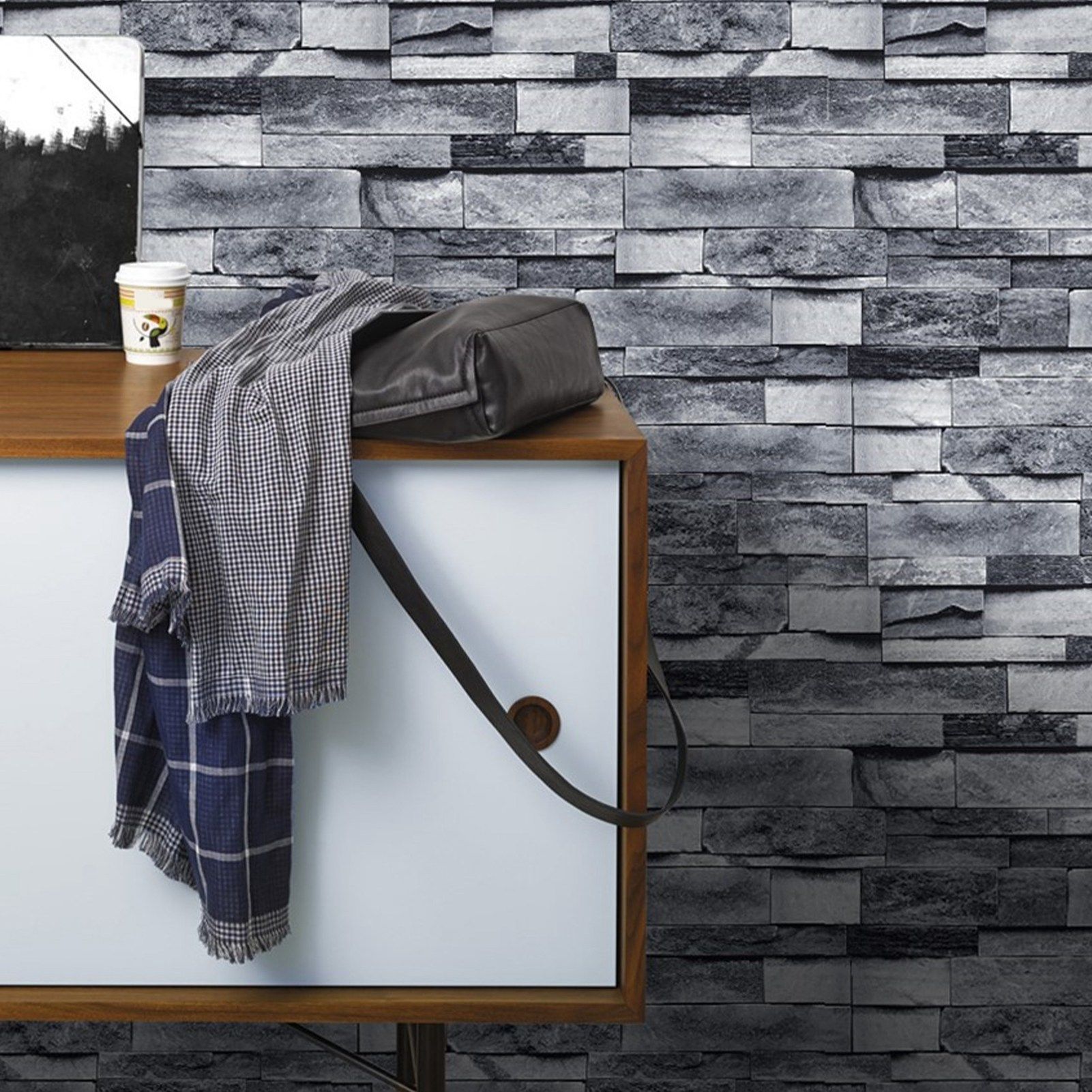 Self Adhesive Wallpaper 3D Simulation Brick Designed Thickened Paper Wall view 14