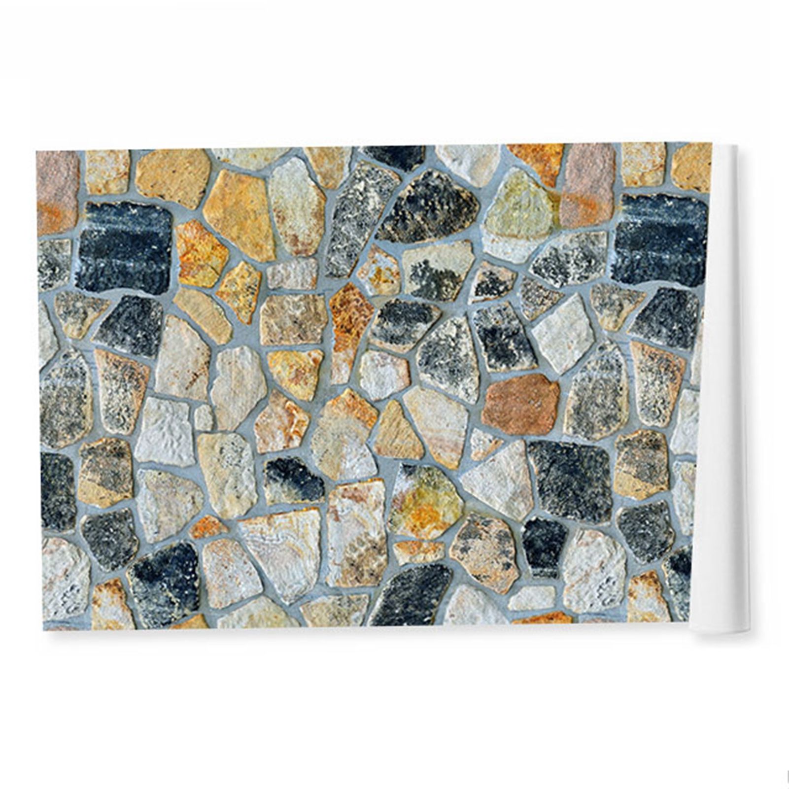 45cmx10m Simulated Stone Wallpaper Home Brick Grain Wall Sticker Colorful Rock view 2