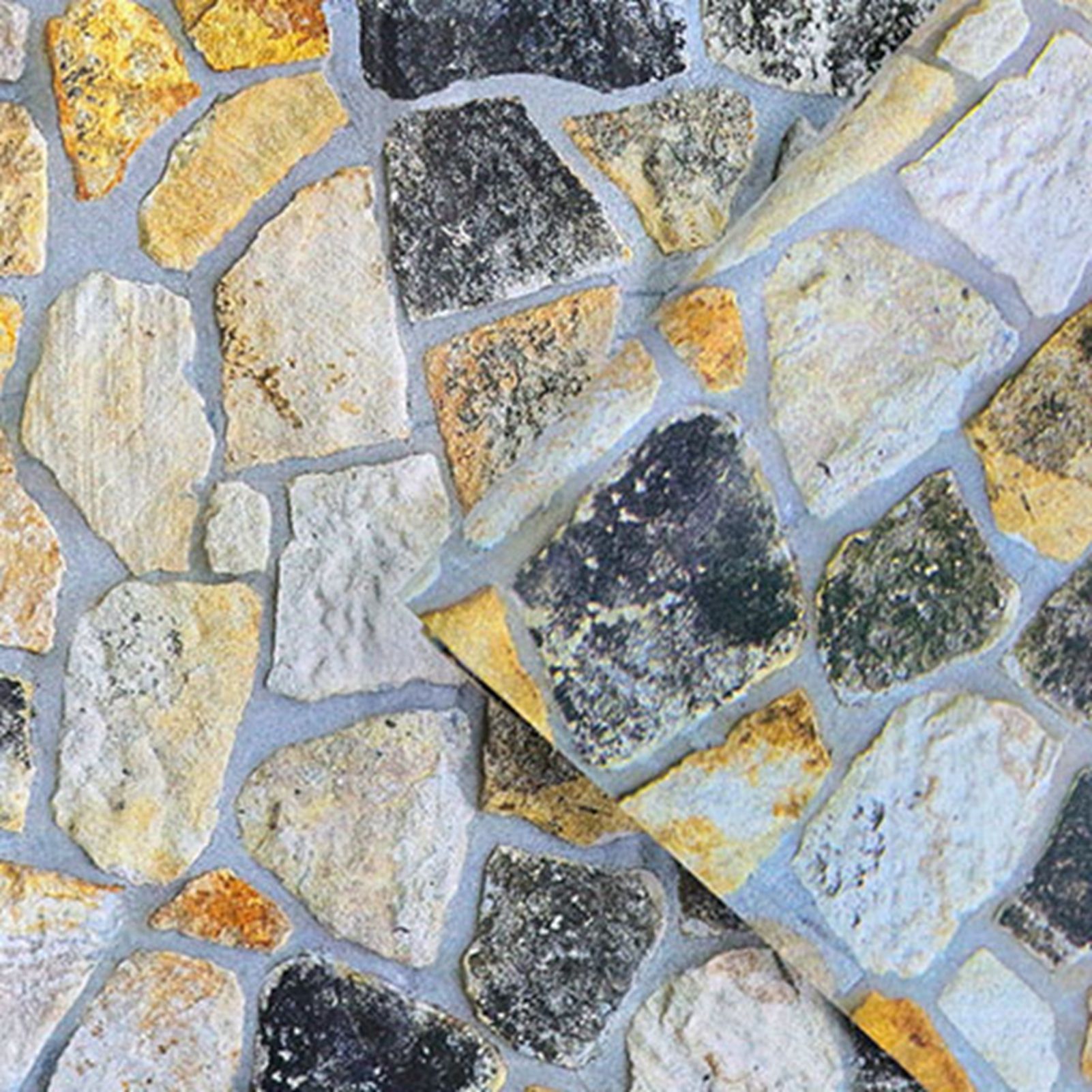 45cmx10m Simulated Stone Wallpaper Home Brick Grain Wall Sticker Colorful Rock view 9