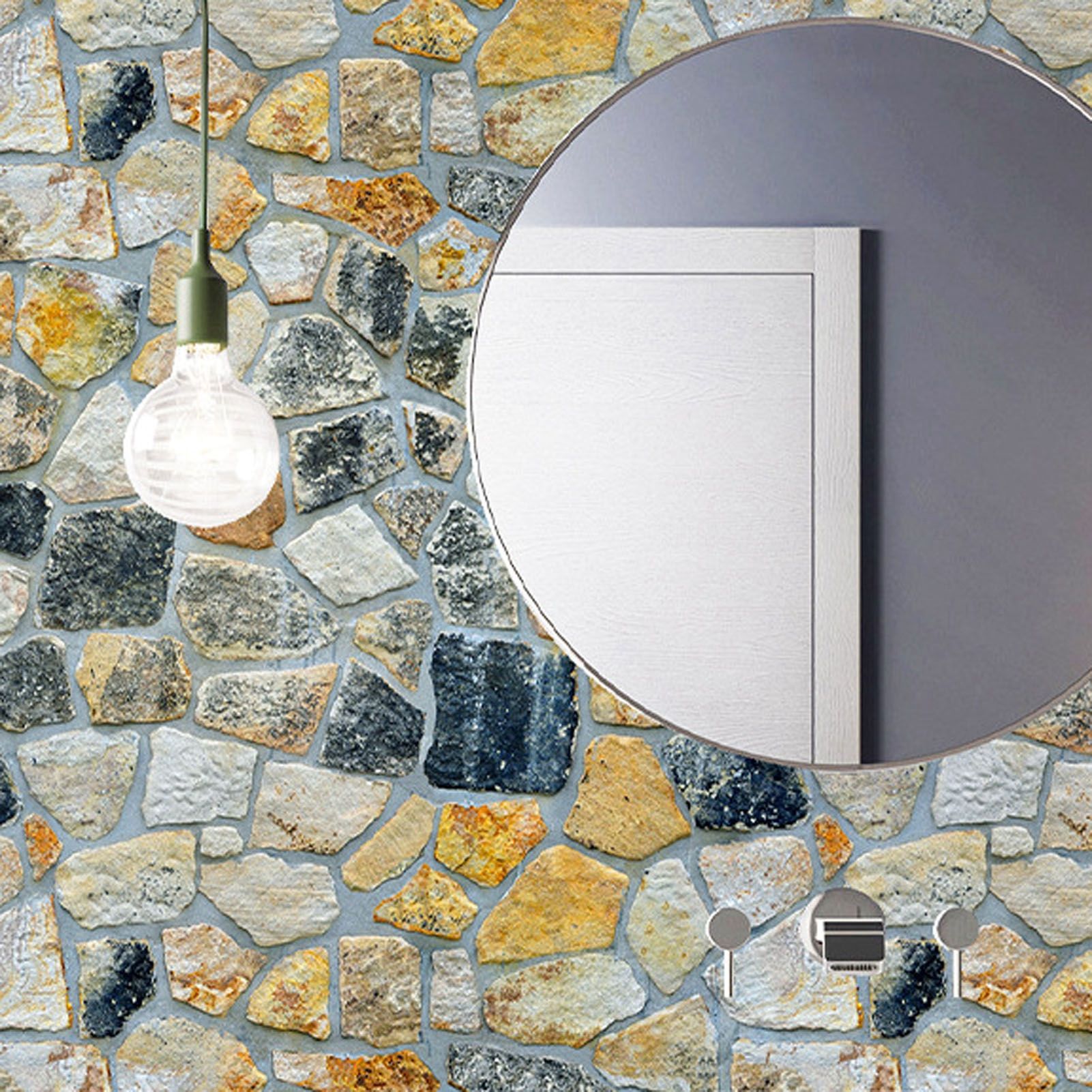45cmx10m Simulated Stone Wallpaper Home Brick Grain Wall Sticker Colorful Rock view 13