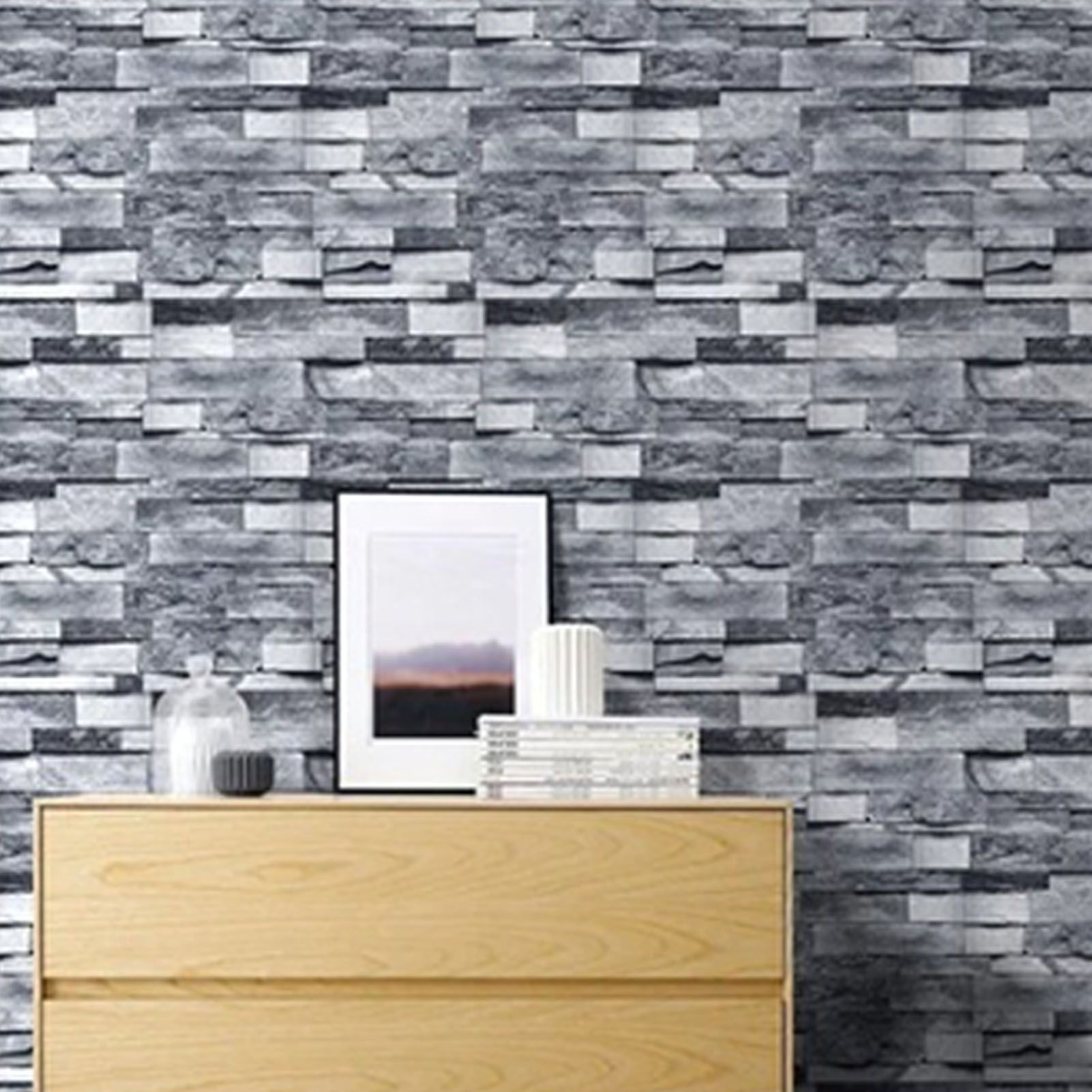 6m/19.69ft Wallpaper Vintage Brick Self Adhesive Peel and Stick 3D Wall view 5