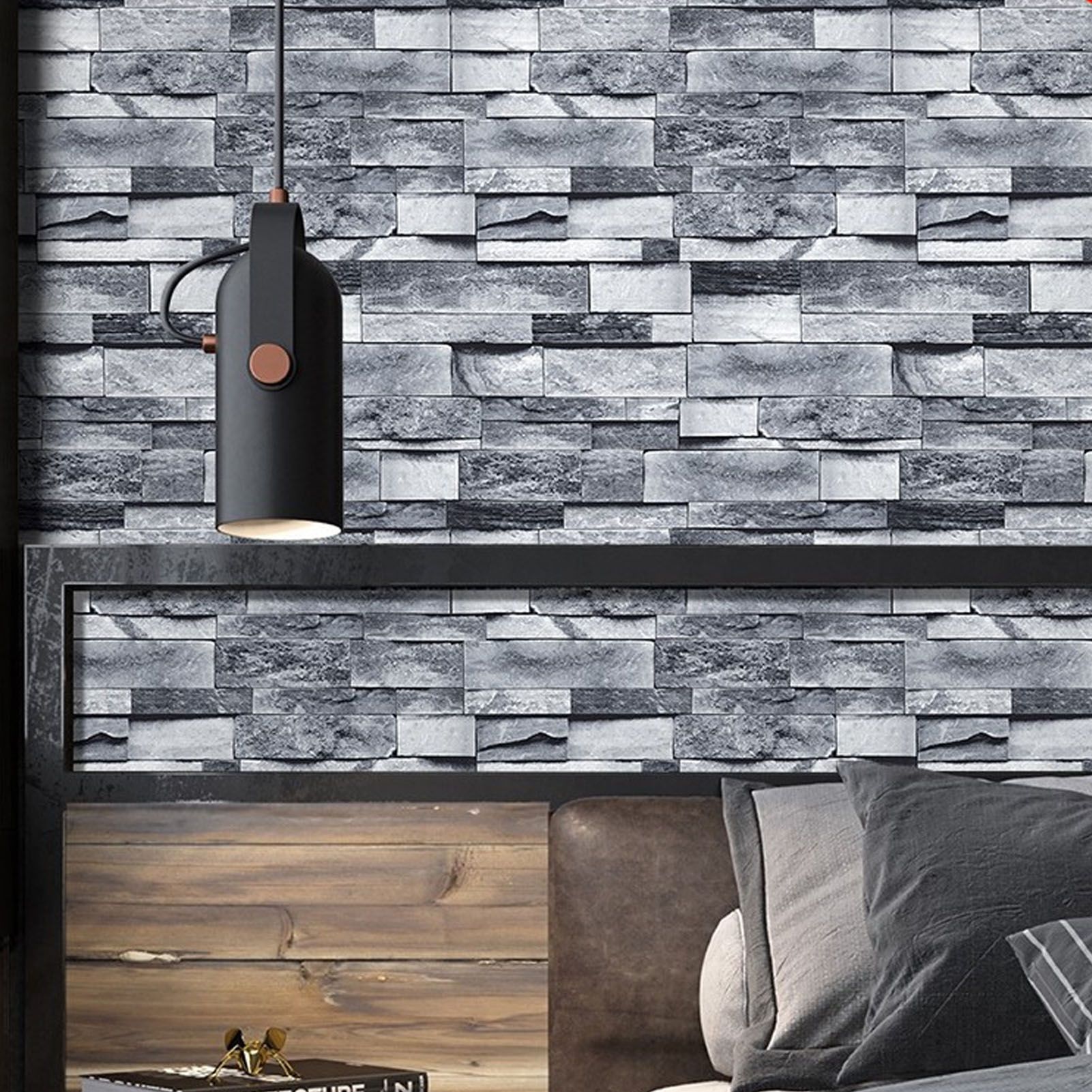 6m/19.69ft Wallpaper Vintage Brick Self Adhesive Peel and Stick 3D Wall view 10