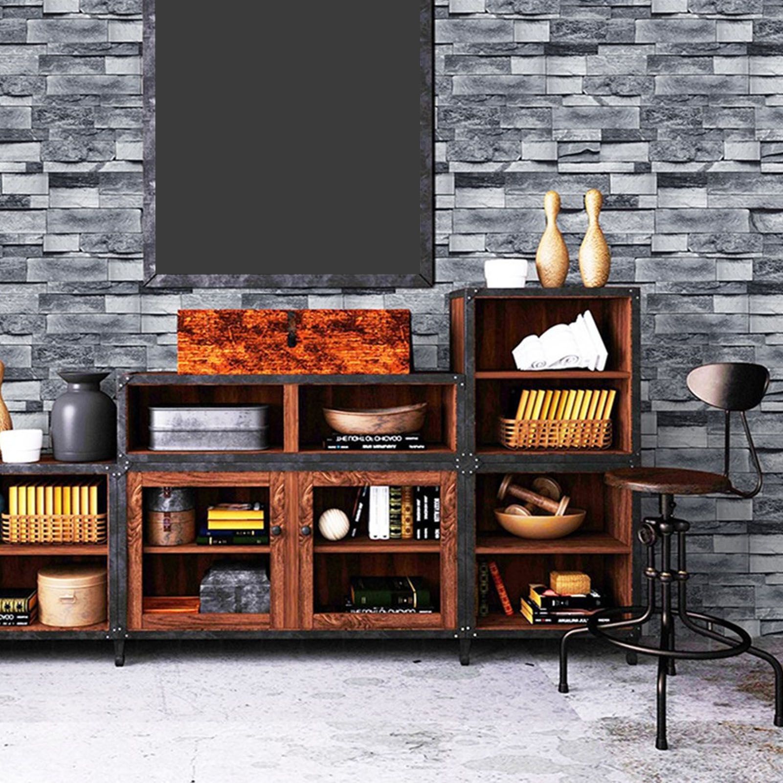 6m/19.69ft Wallpaper Vintage Brick Self Adhesive Peel and Stick 3D Wall view 12