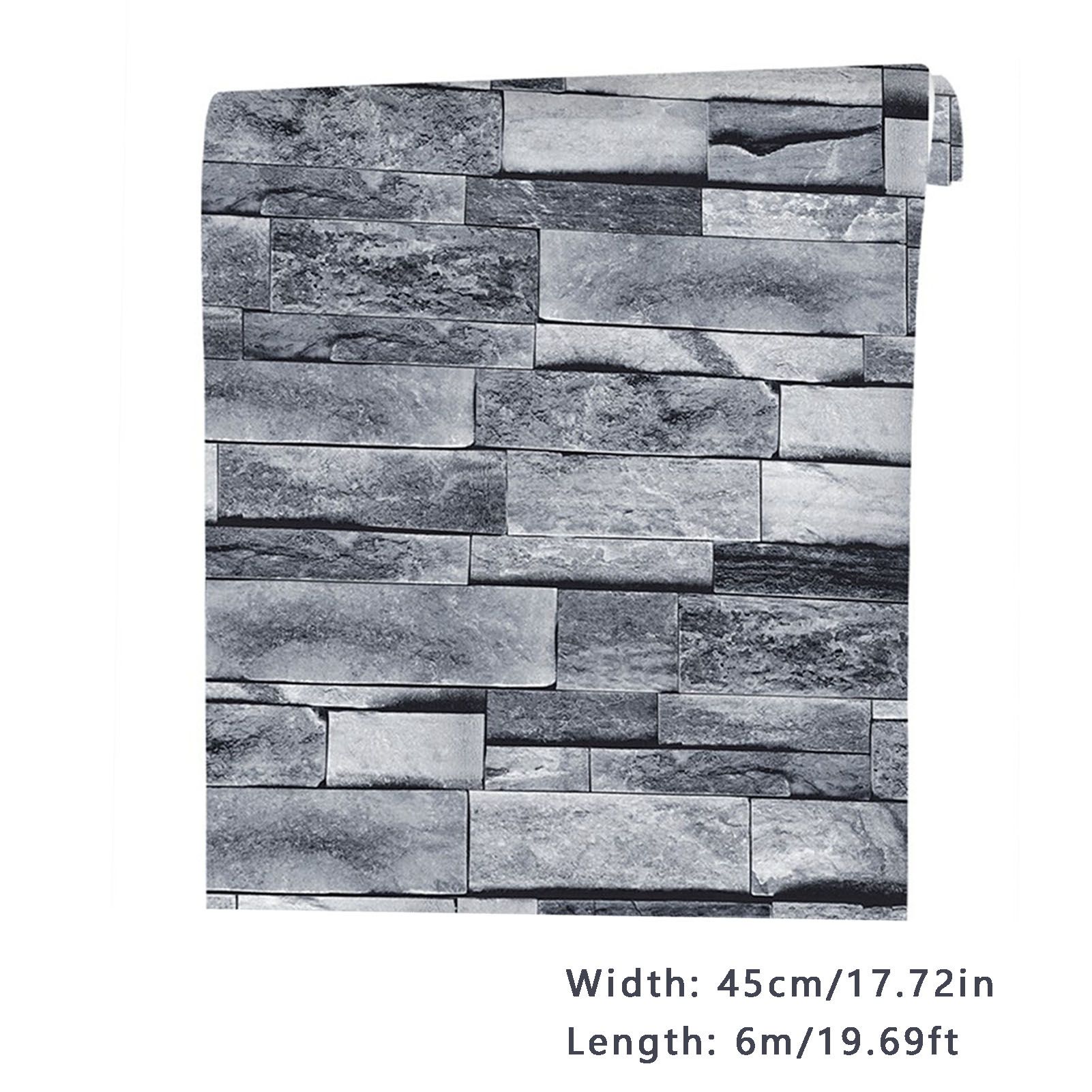 6m/19.69ft Wallpaper Vintage Brick Self Adhesive Peel and Stick 3D Wall view 14