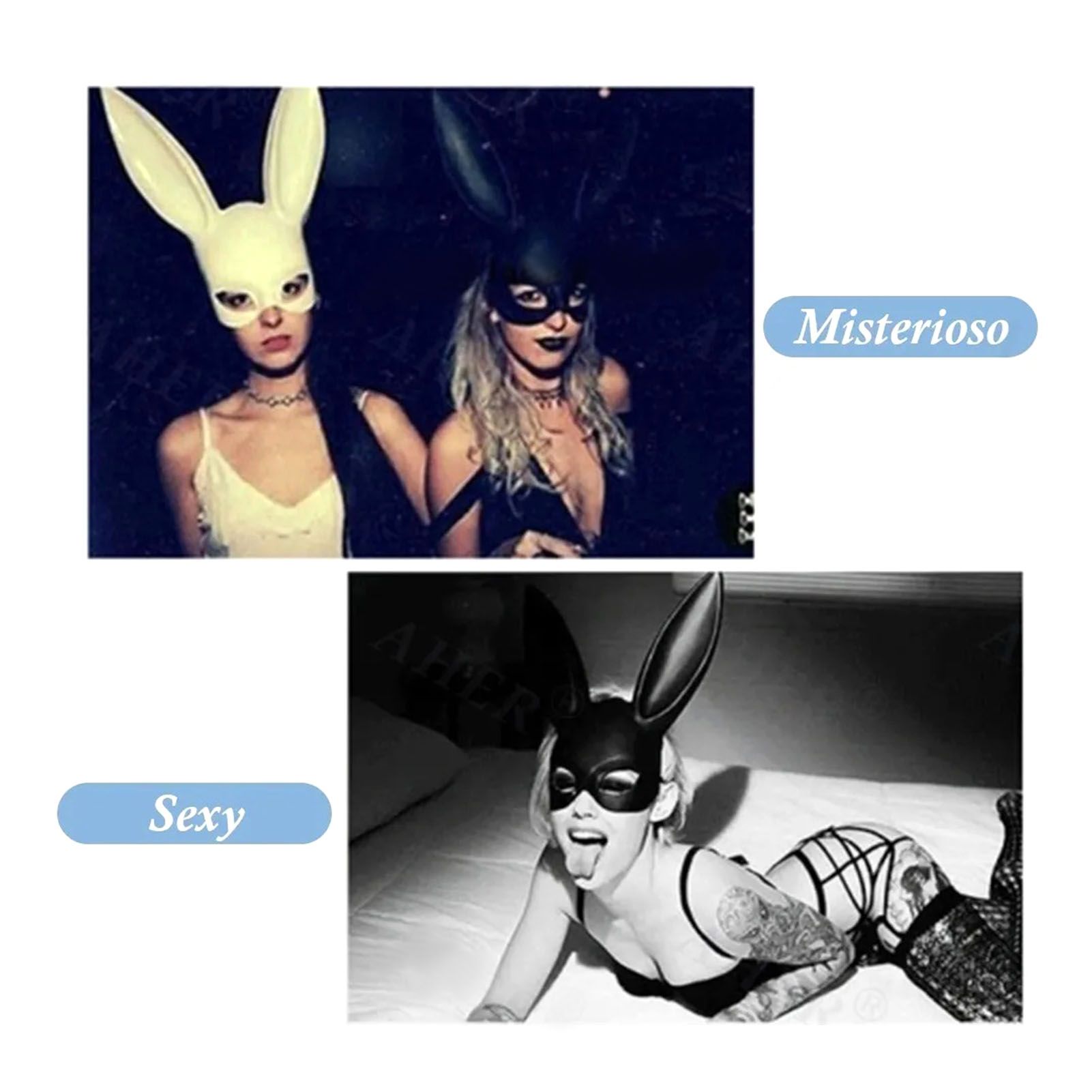 Rabbit Ears Mask Half Face Environmental Protection PVC Masquerade Mask for view 6