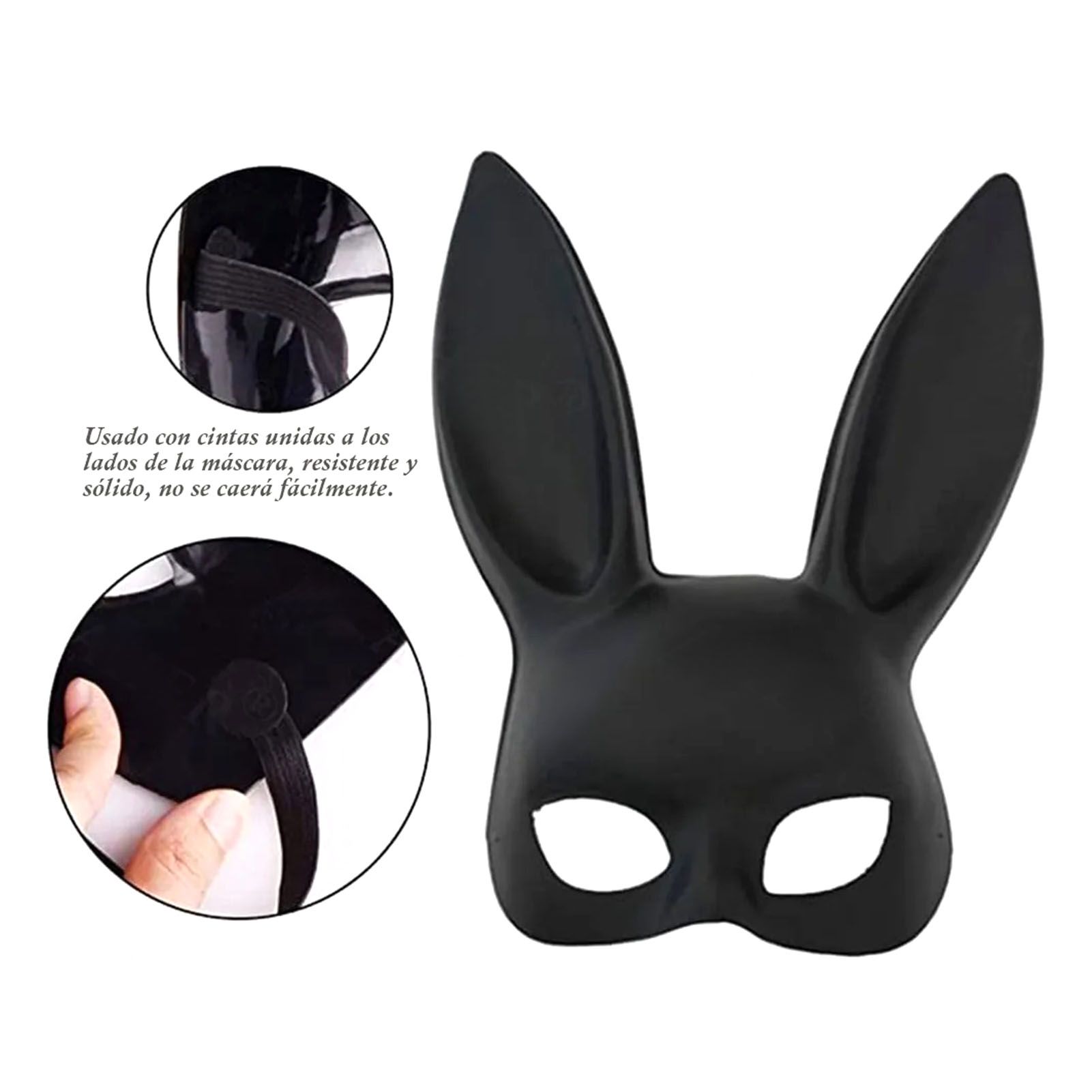Rabbit Ears Mask Half Face Environmental Protection PVC Masquerade Mask for view 10