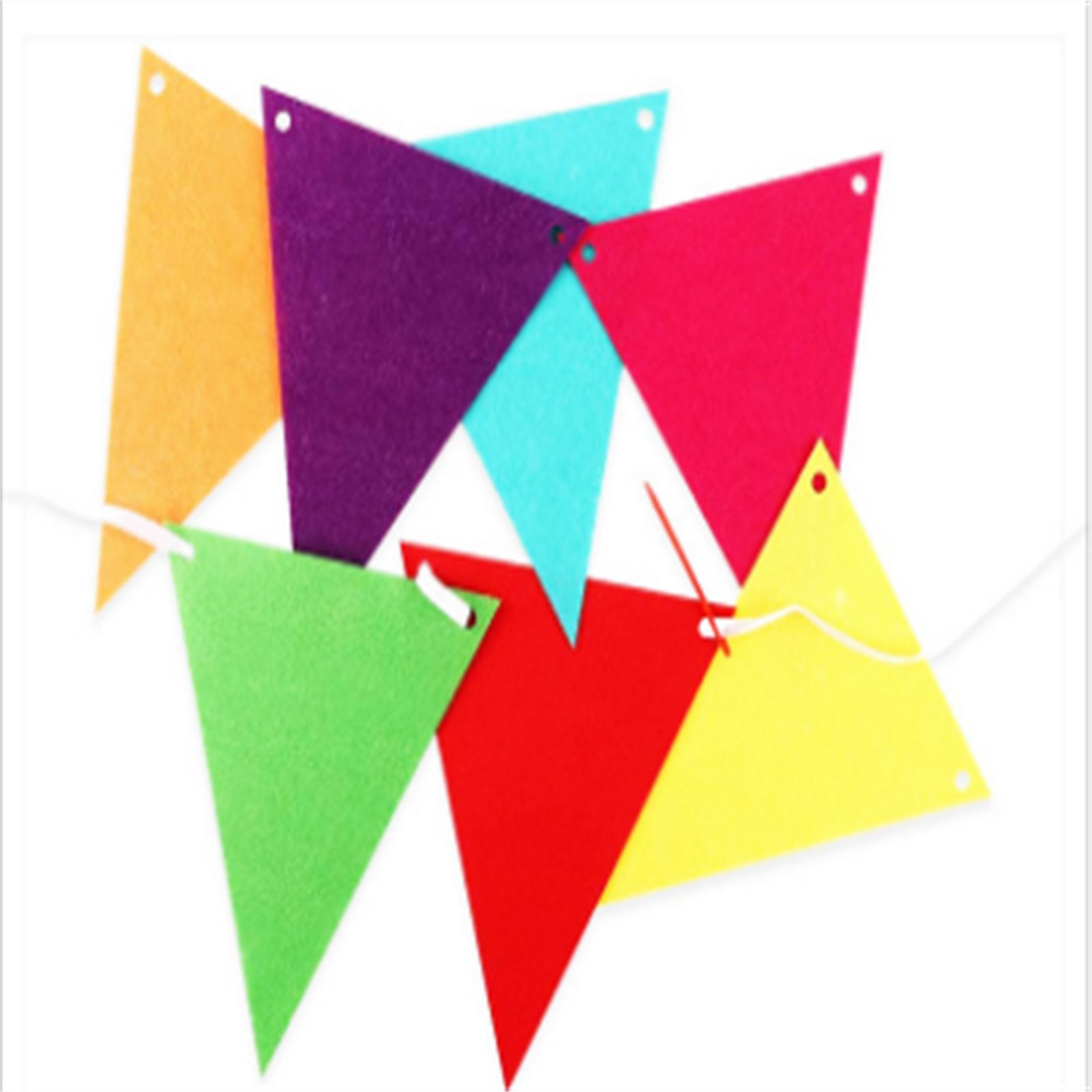 5pcs Party Banner Triquetrous Shape Felt Fabric 18x15x6cm Decorative Flag view 2