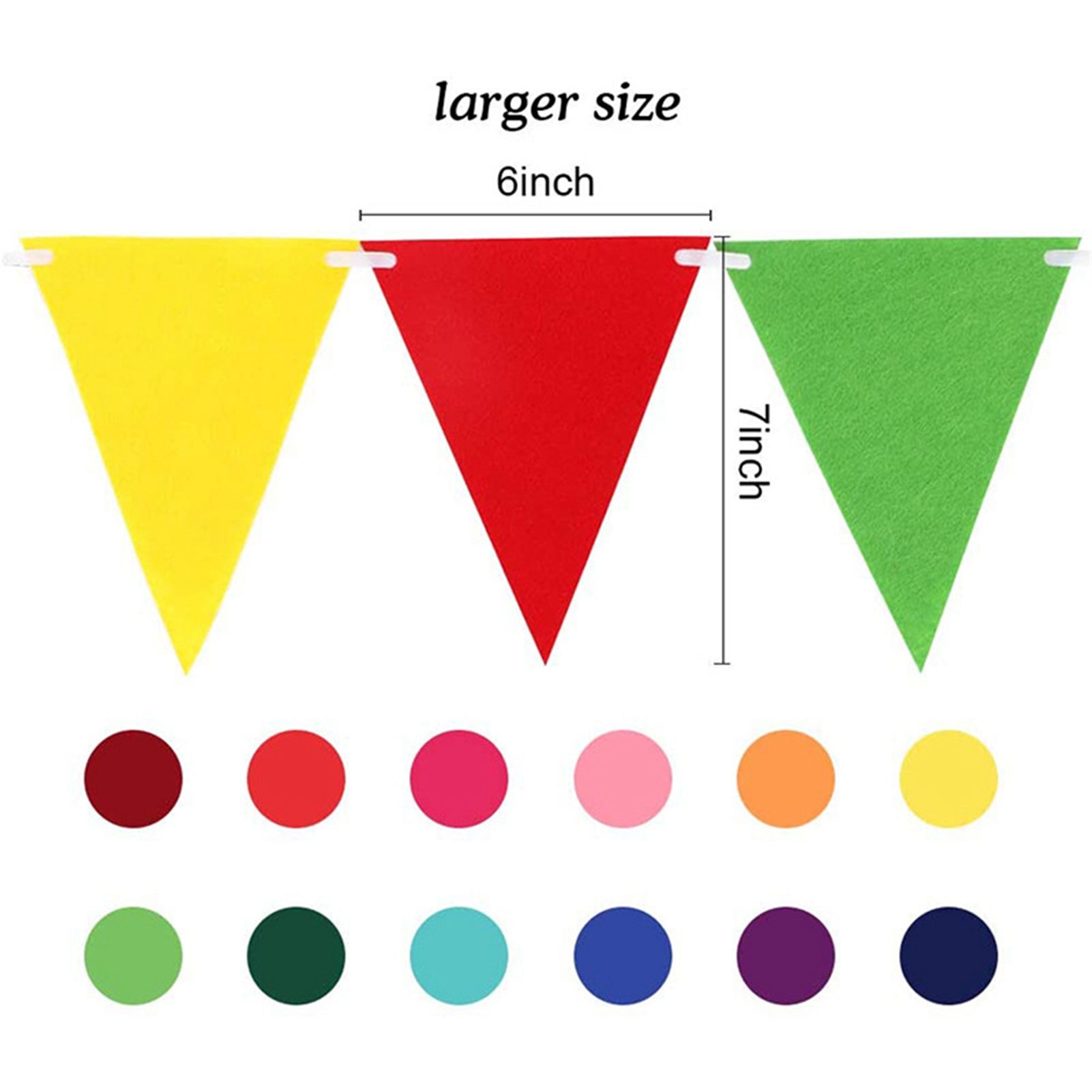5pcs Party Banner Triquetrous Shape Felt Fabric 18x15x6cm Decorative Flag view 7