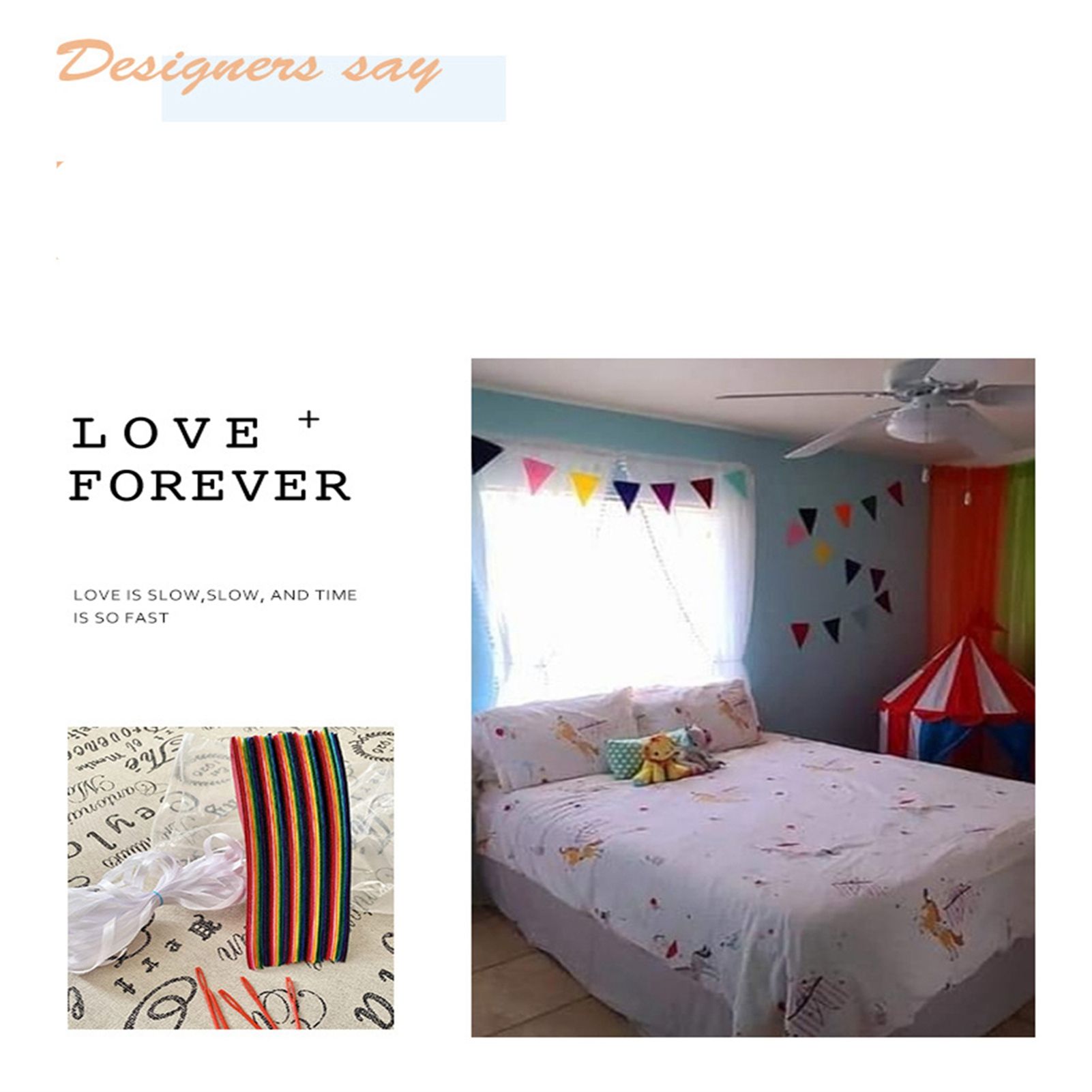 5pcs Party Banner Triquetrous Shape Felt Fabric 18x15x6cm Decorative Flag view 8