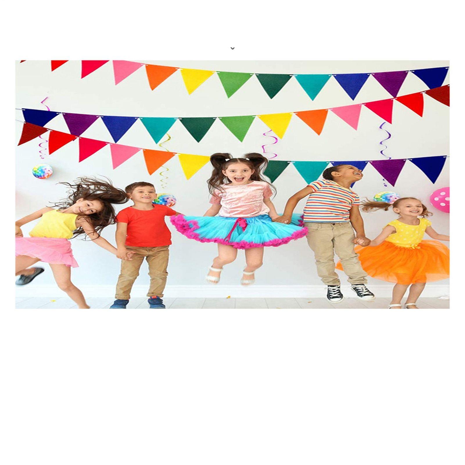 5pcs Party Banner Triquetrous Shape Felt Fabric 18x15x6cm Decorative Flag view 9