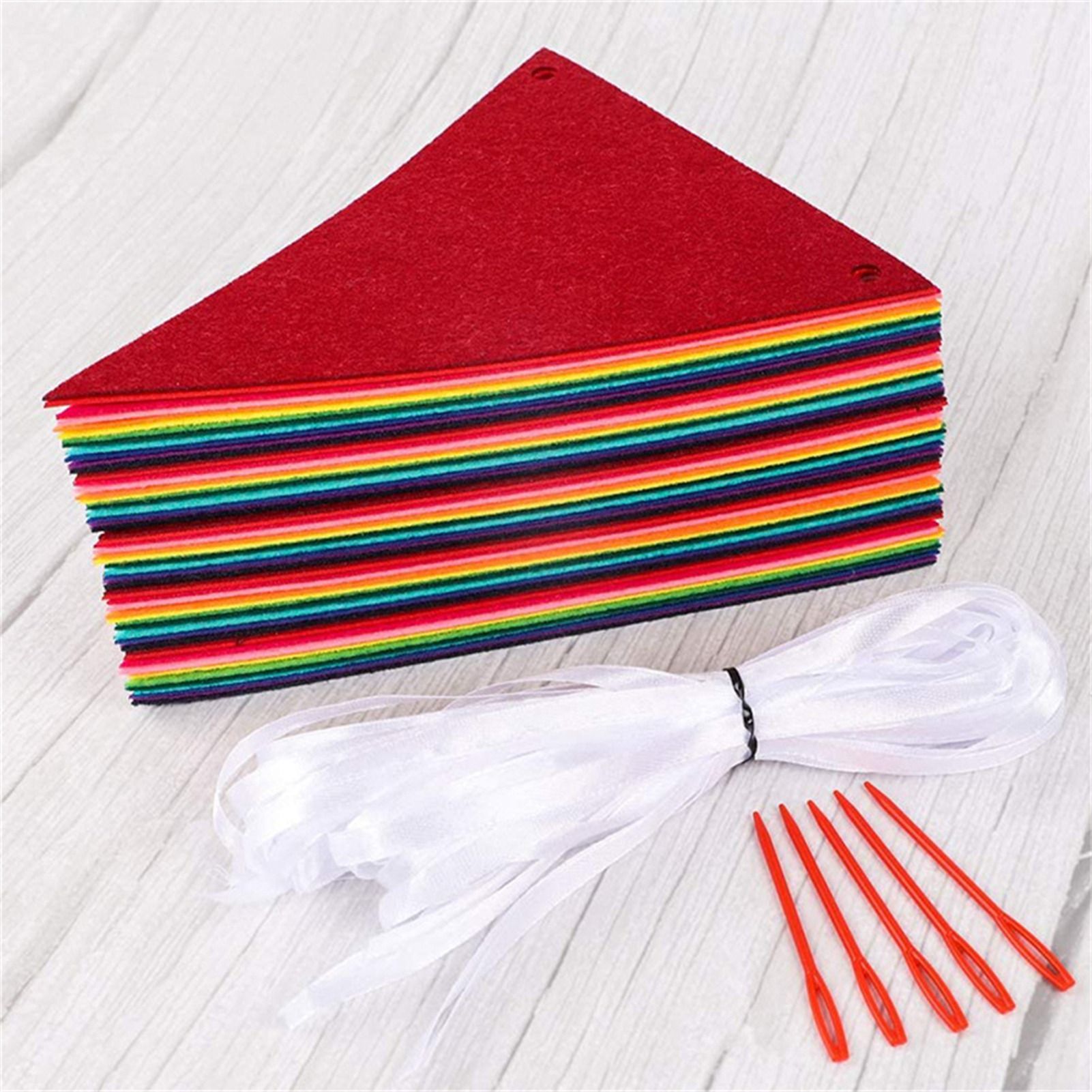 5pcs Party Banner Triquetrous Shape Felt Fabric 18x15x6cm Decorative Flag view 11