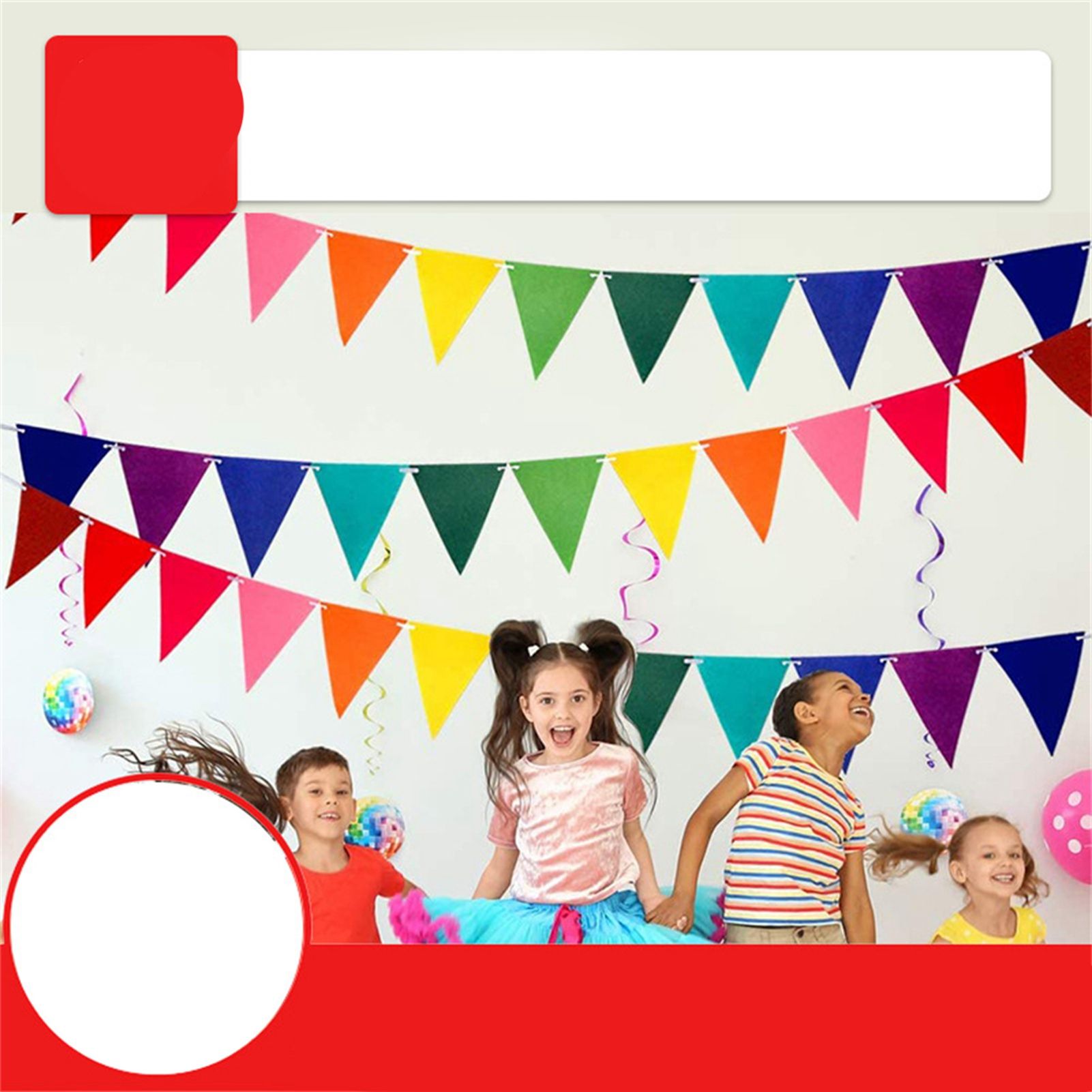 5pcs Party Banner Triquetrous Shape Felt Fabric 18x15x6cm Decorative Flag view 12