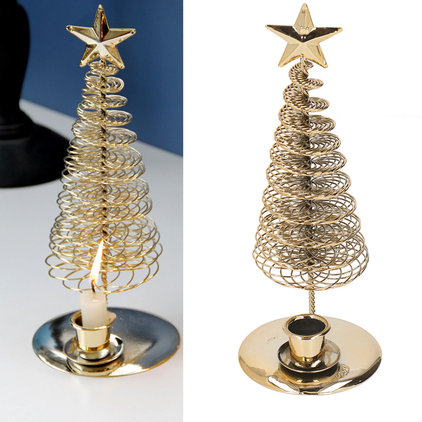 Metal Pine Tree Christmas Tree Tealight Candle Holder Candlestick Ornaments view 11