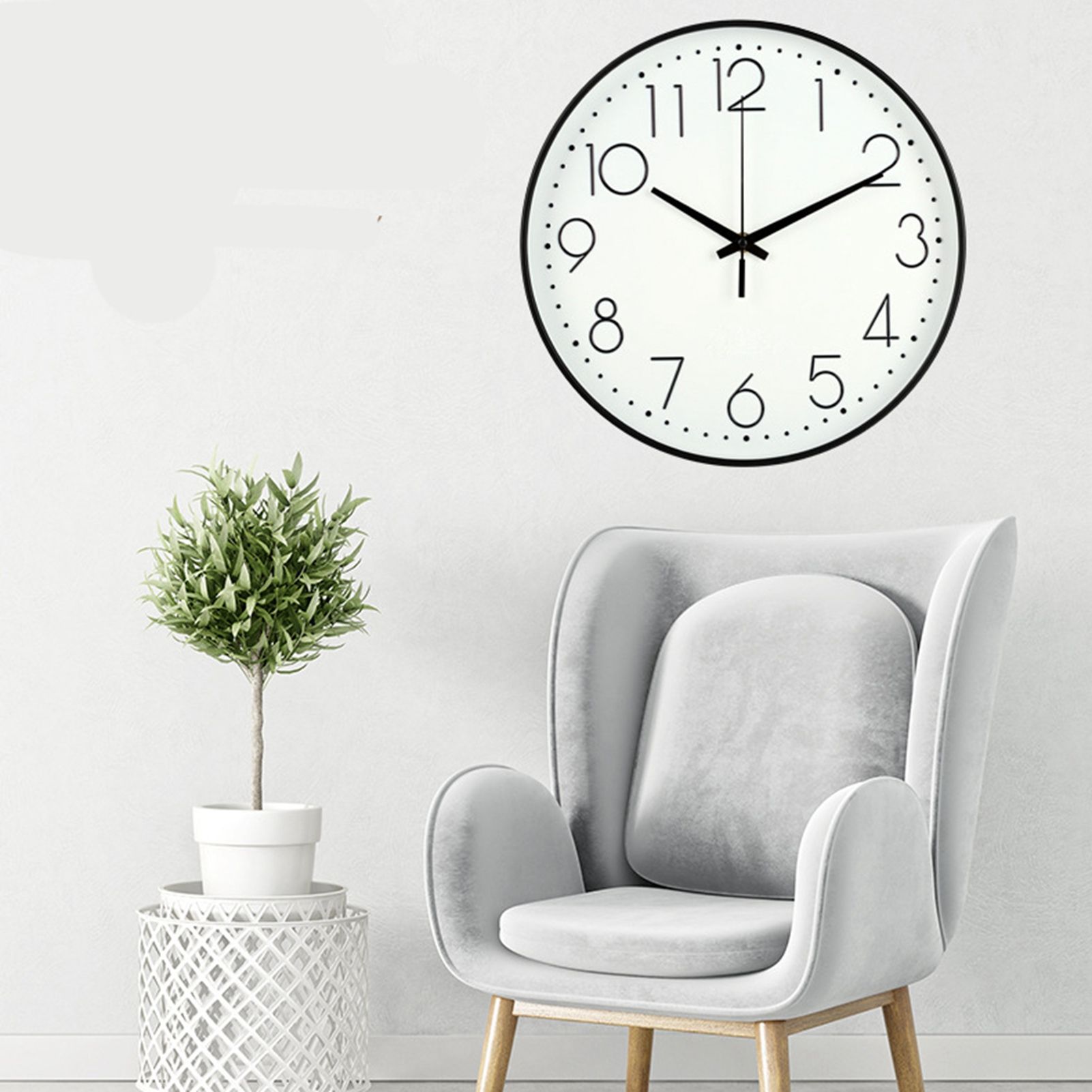 8 Inch Silent Wall Clock Non Ticking Decorative Easy to Read Round Wall Clock view 7