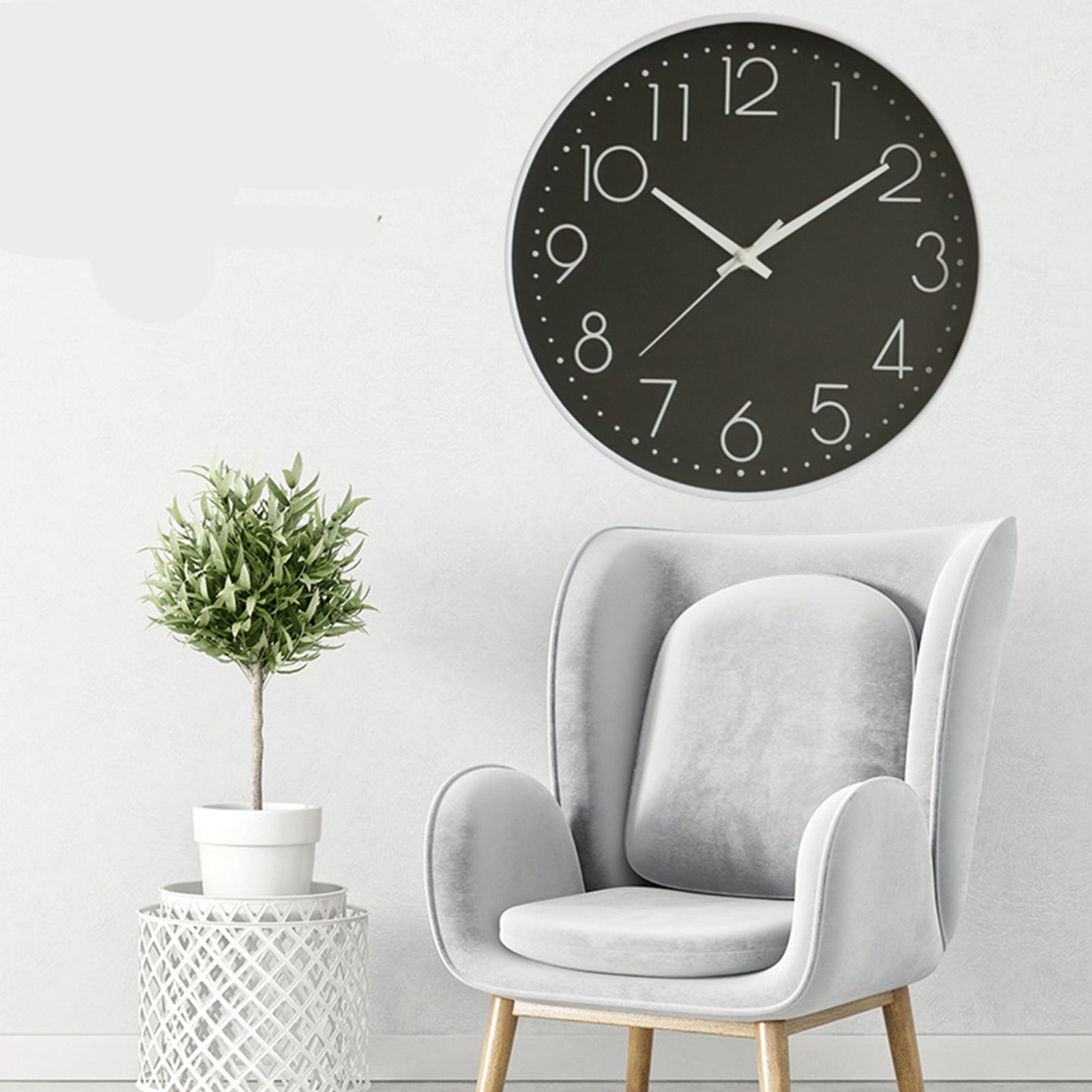 8 Inch Silent Wall Clock Non Ticking Decorative Easy to Read Round Wall Clock view 8