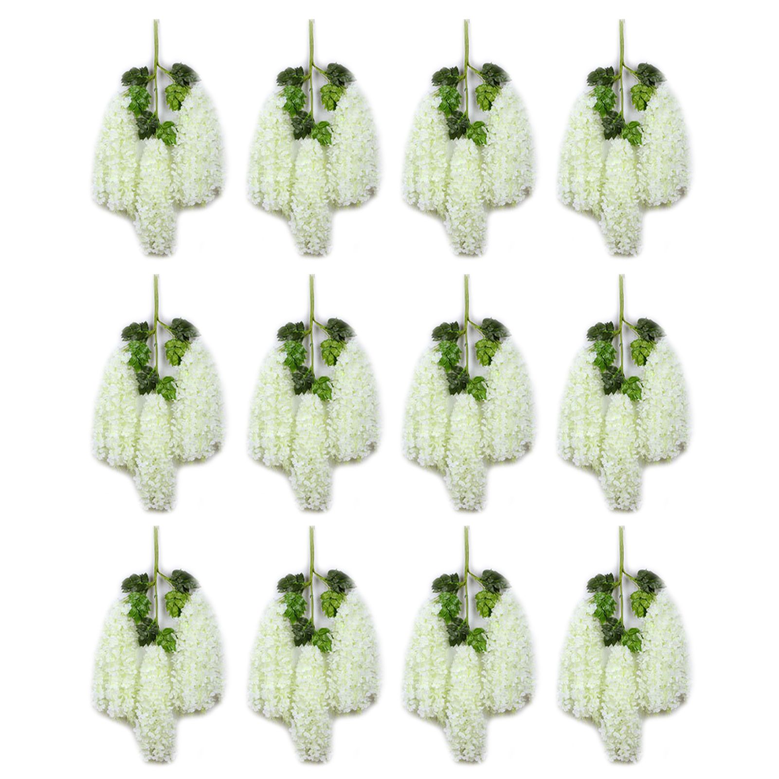 12 Pcs Artificial Wisteria Pure White Exquisite Simulated Wisteria Decoration view 2