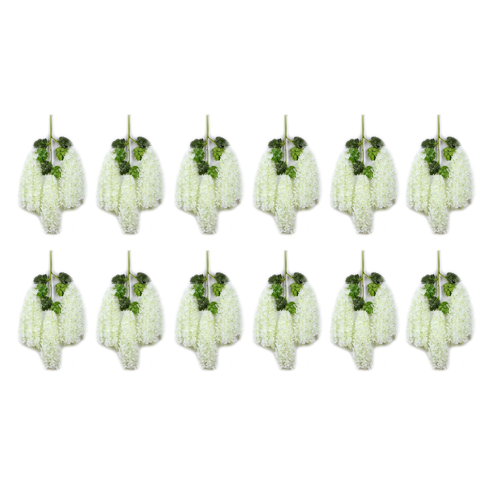 12 Pcs Artificial Wisteria Pure White Exquisite Simulated Wisteria Decoration view 3