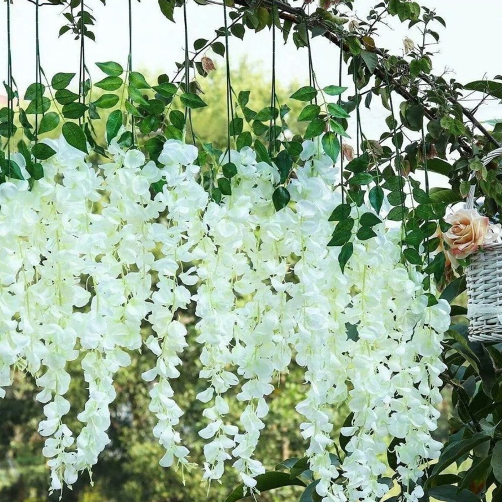12 Pcs Artificial Wisteria Pure White Exquisite Simulated Wisteria Decoration view 5