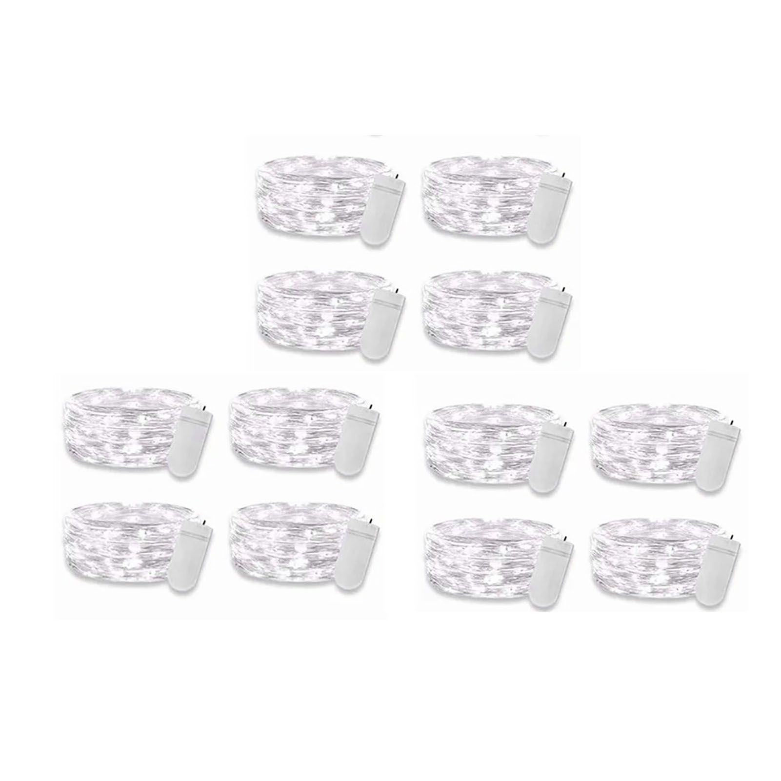 12PCS 0.03W Button String Lights Cold White Light 20 LED 3V Flexible IP65 view 2