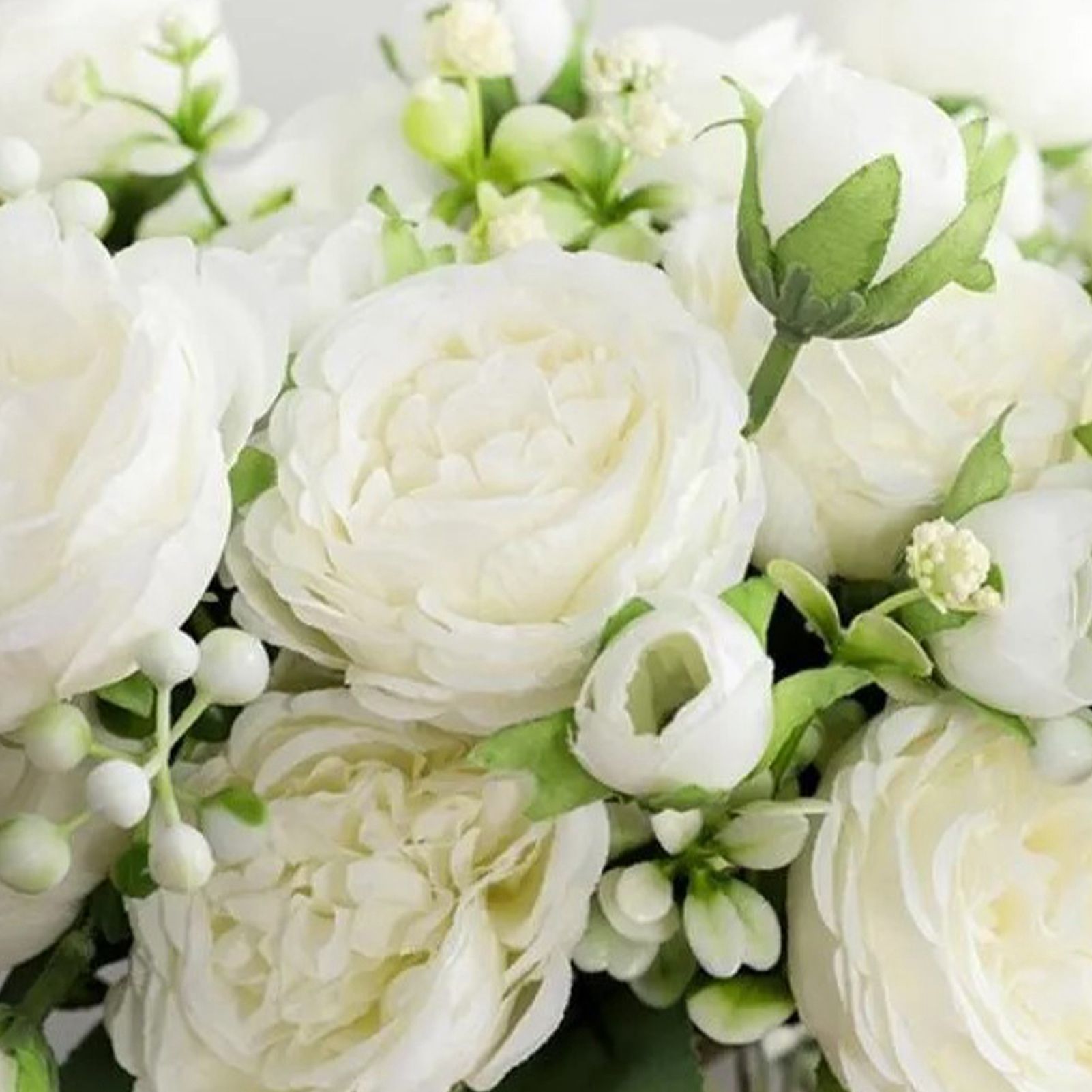 2 Bunches Artificial Peonies Romantic Vivid 6cm Diameter Attractive Decorative view 10