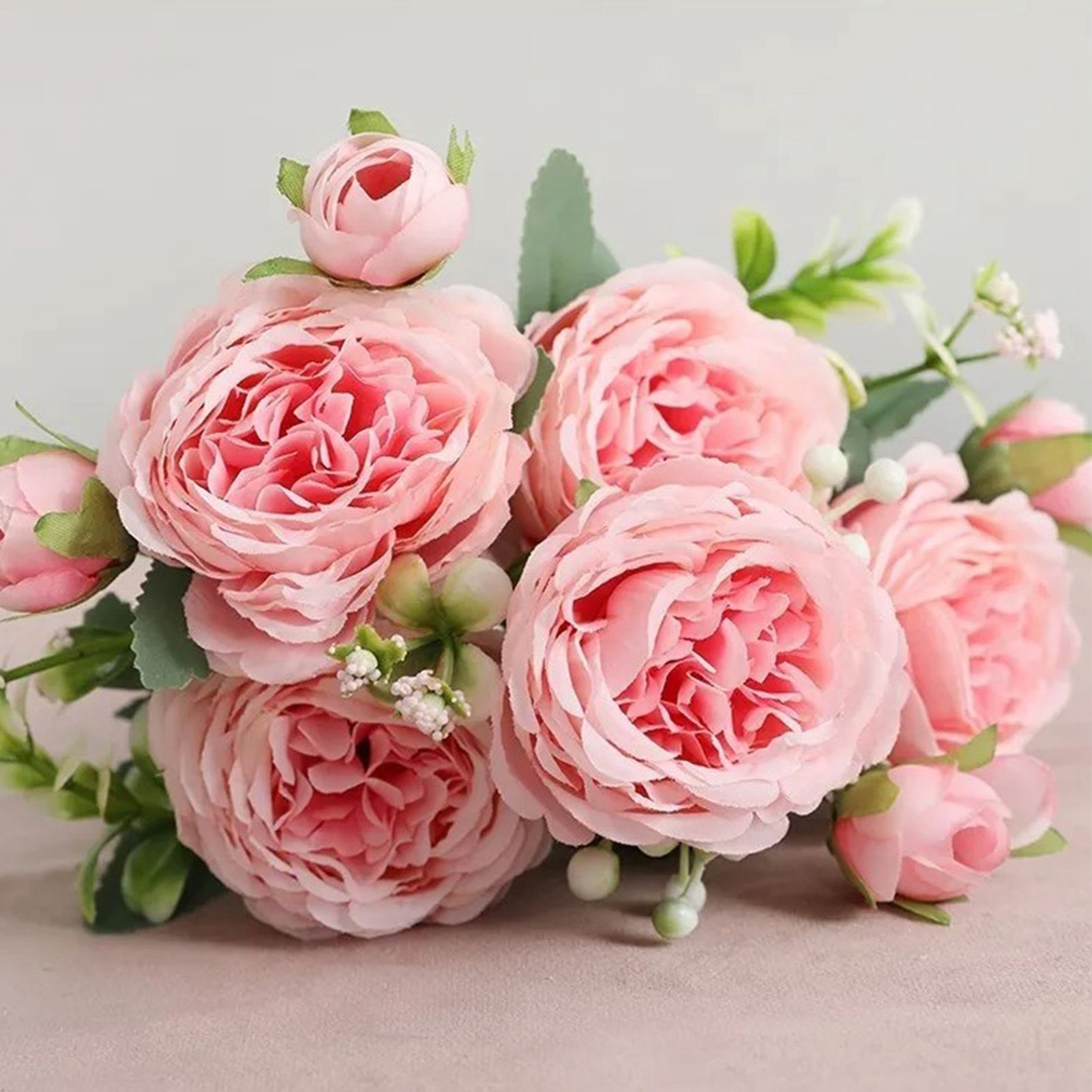 2 Bunches Artificial Peonies Romantic Vivid 6cm Diameter Attractive Decorative view 8