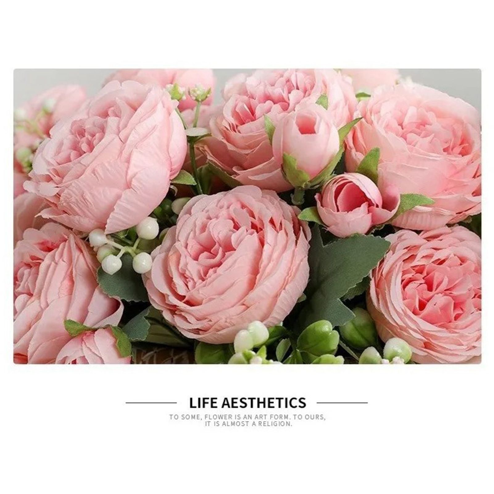 2 Bunches Artificial Peonies Romantic Vivid 6cm Diameter Attractive Decorative view 10