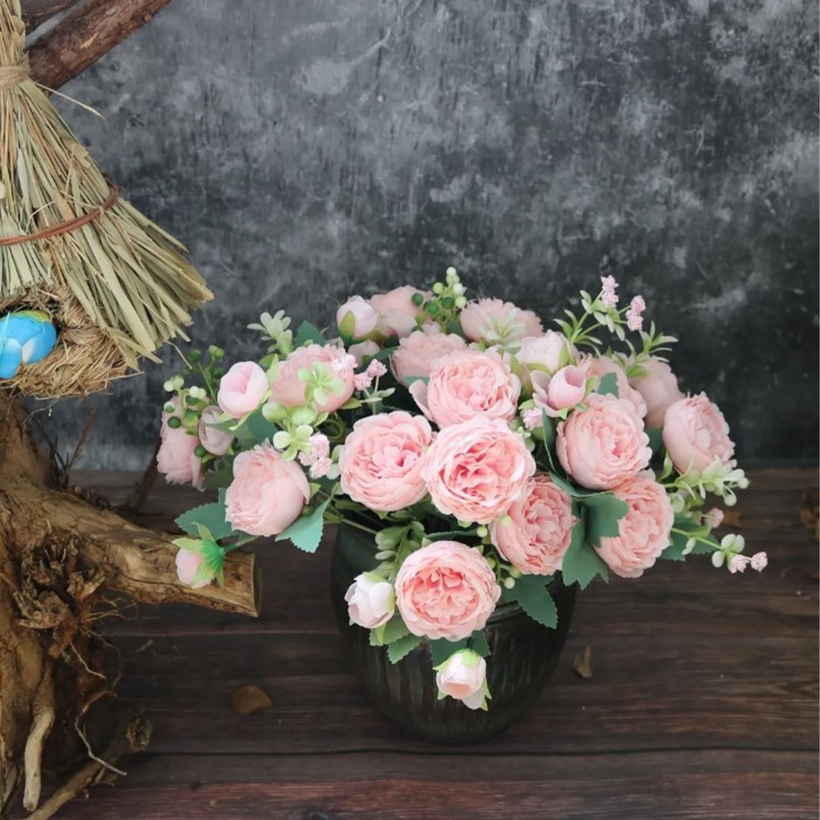 2 Bunches Artificial Peonies Romantic Vivid 6cm Diameter Attractive Decorative view 12
