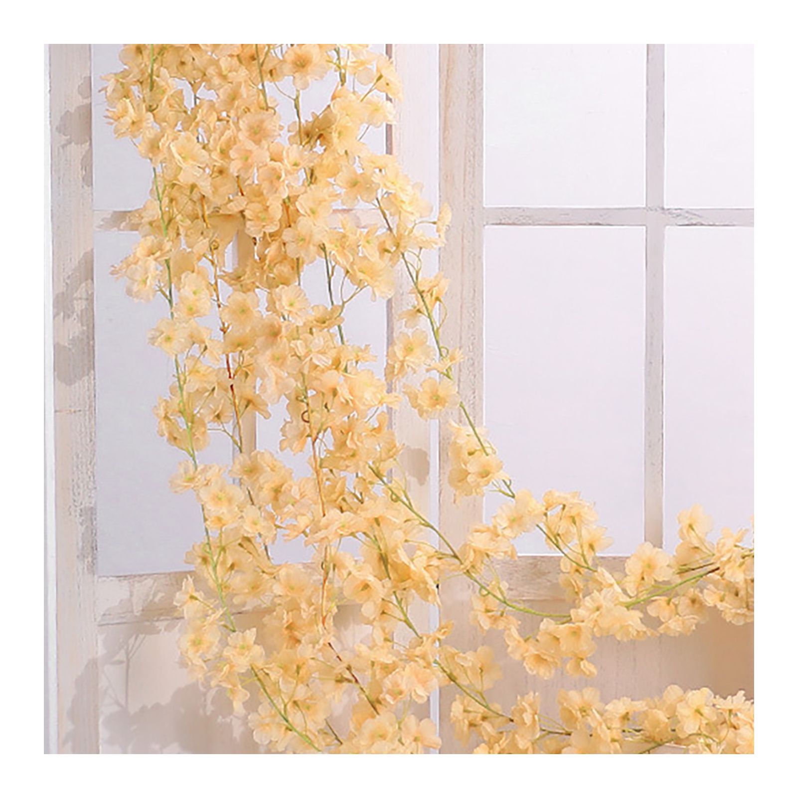 Artificial Flower Rattan Single 1.8m 135pcs Flowers Head Vivid Decorative Silk view 3
