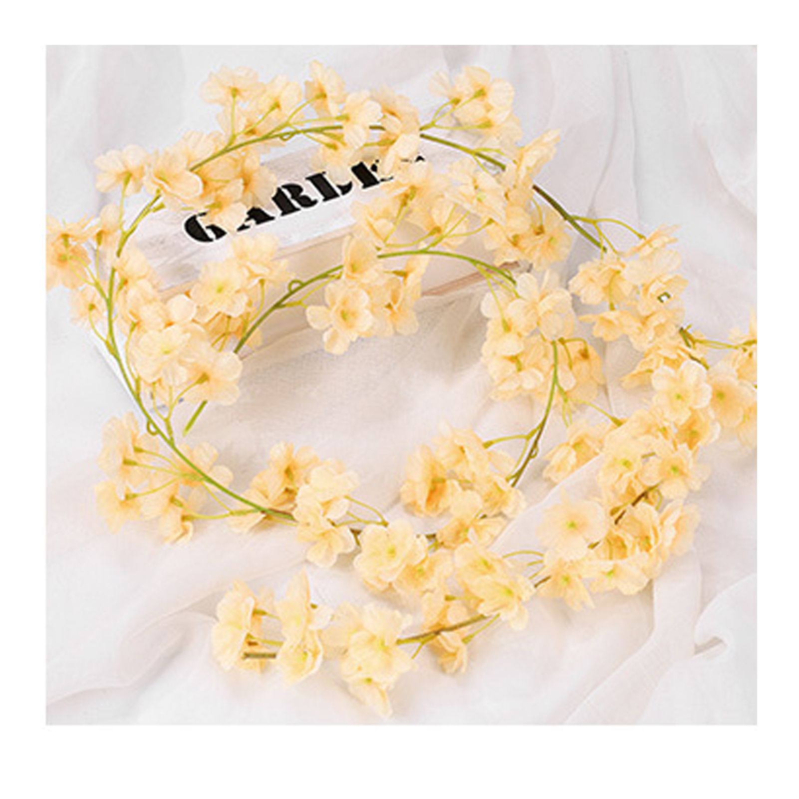 Artificial Flower Rattan Single 1.8m 135pcs Flowers Head Vivid Decorative Silk view 6