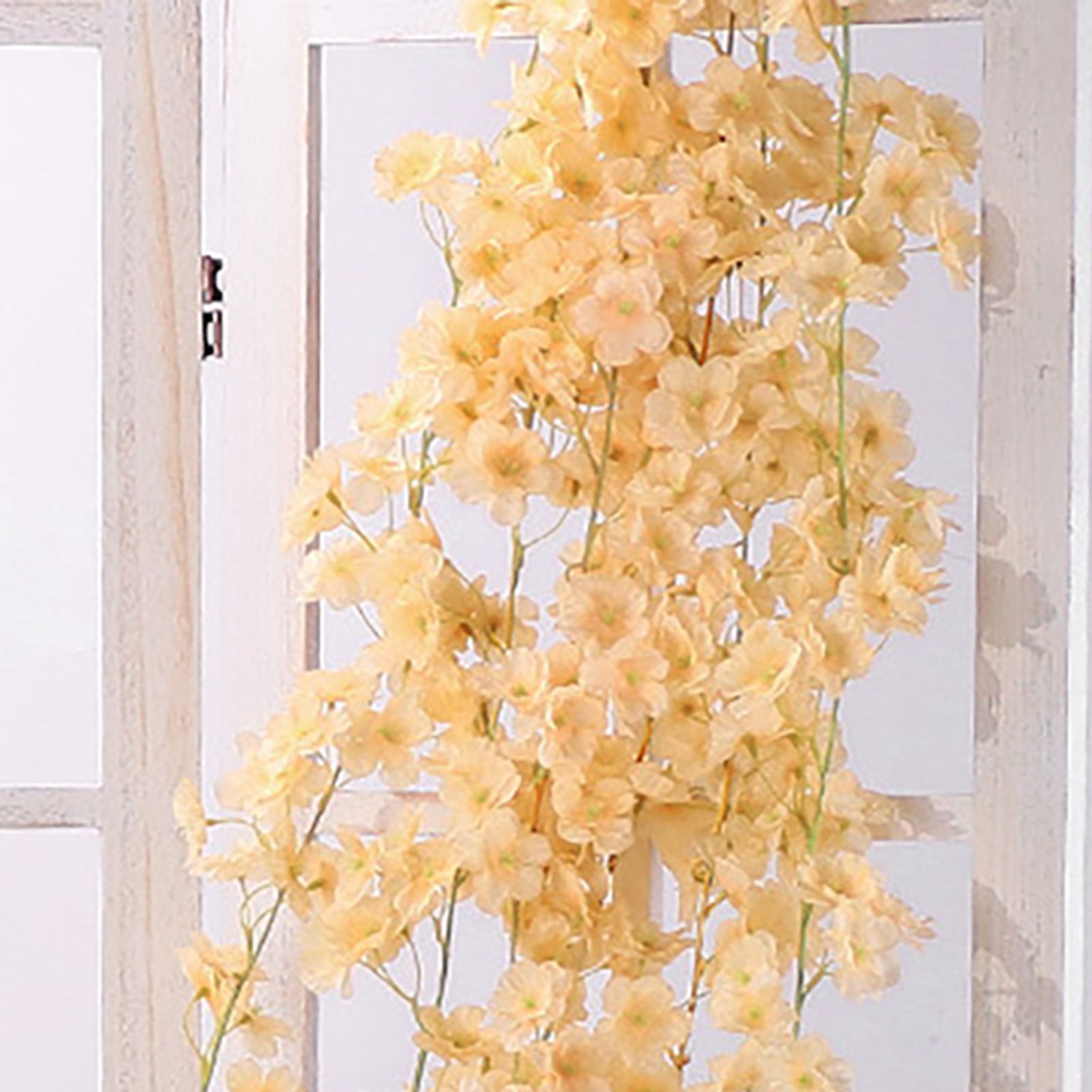 Artificial Flower Rattan Single 1.8m 135pcs Flowers Head Vivid Decorative Silk view 7