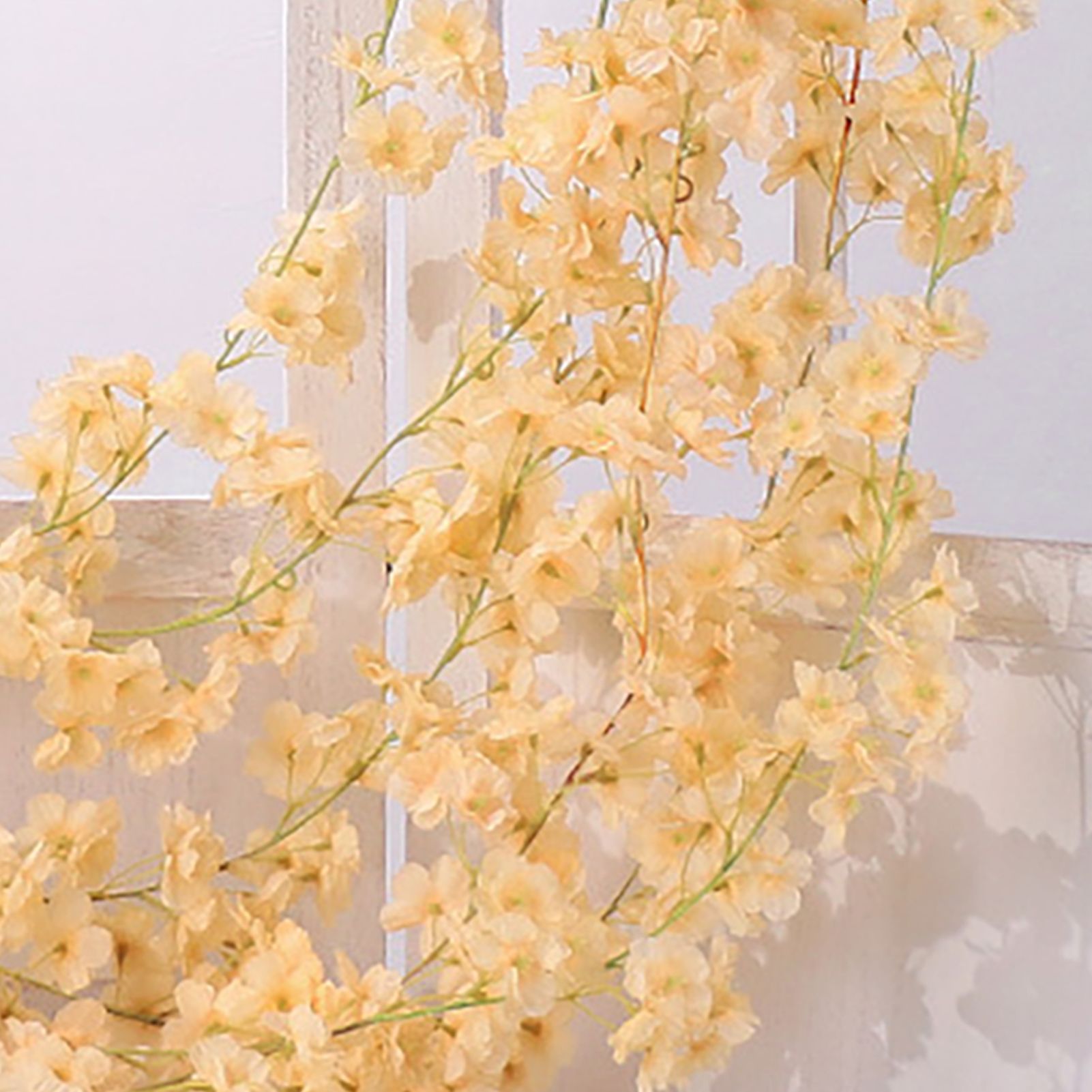 Artificial Flower Rattan Single 1.8m 135pcs Flowers Head Vivid Decorative Silk view 8