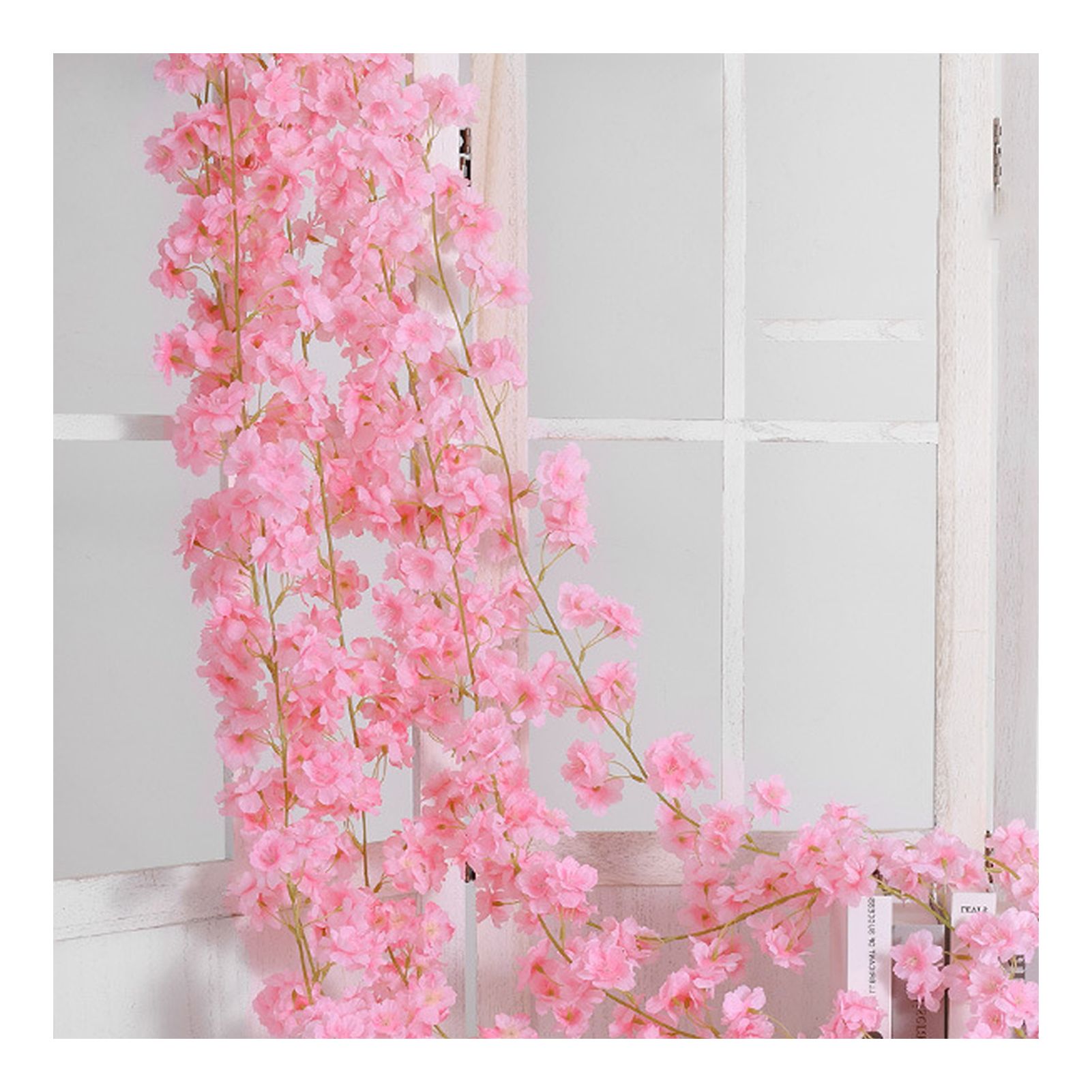 Artificial Flower Rattan Single 1.8m 135pcs Flowers Head Vivid Decorative Silk view 4