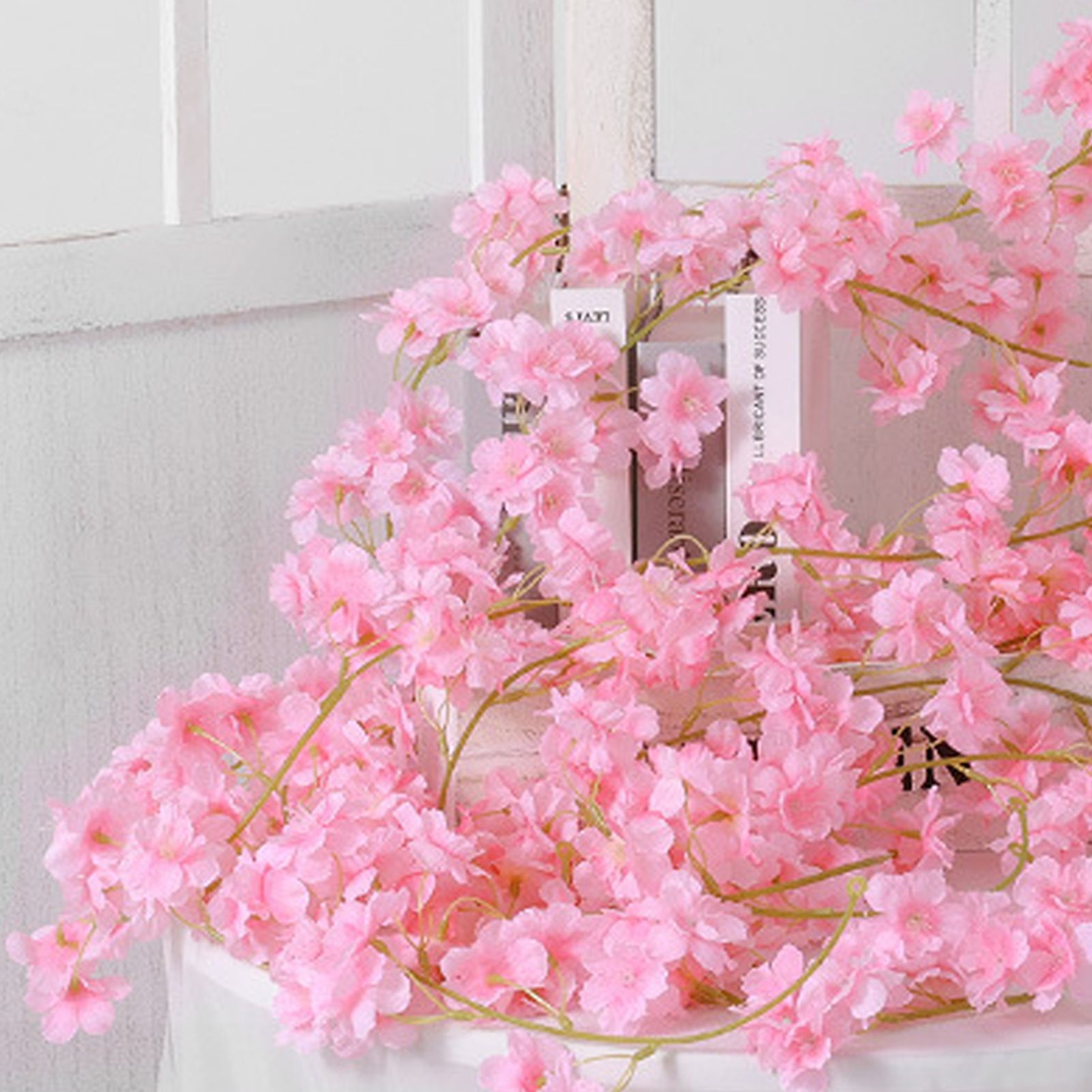 Artificial Flower Rattan Single 1.8m 135pcs Flowers Head Vivid Decorative Silk view 9