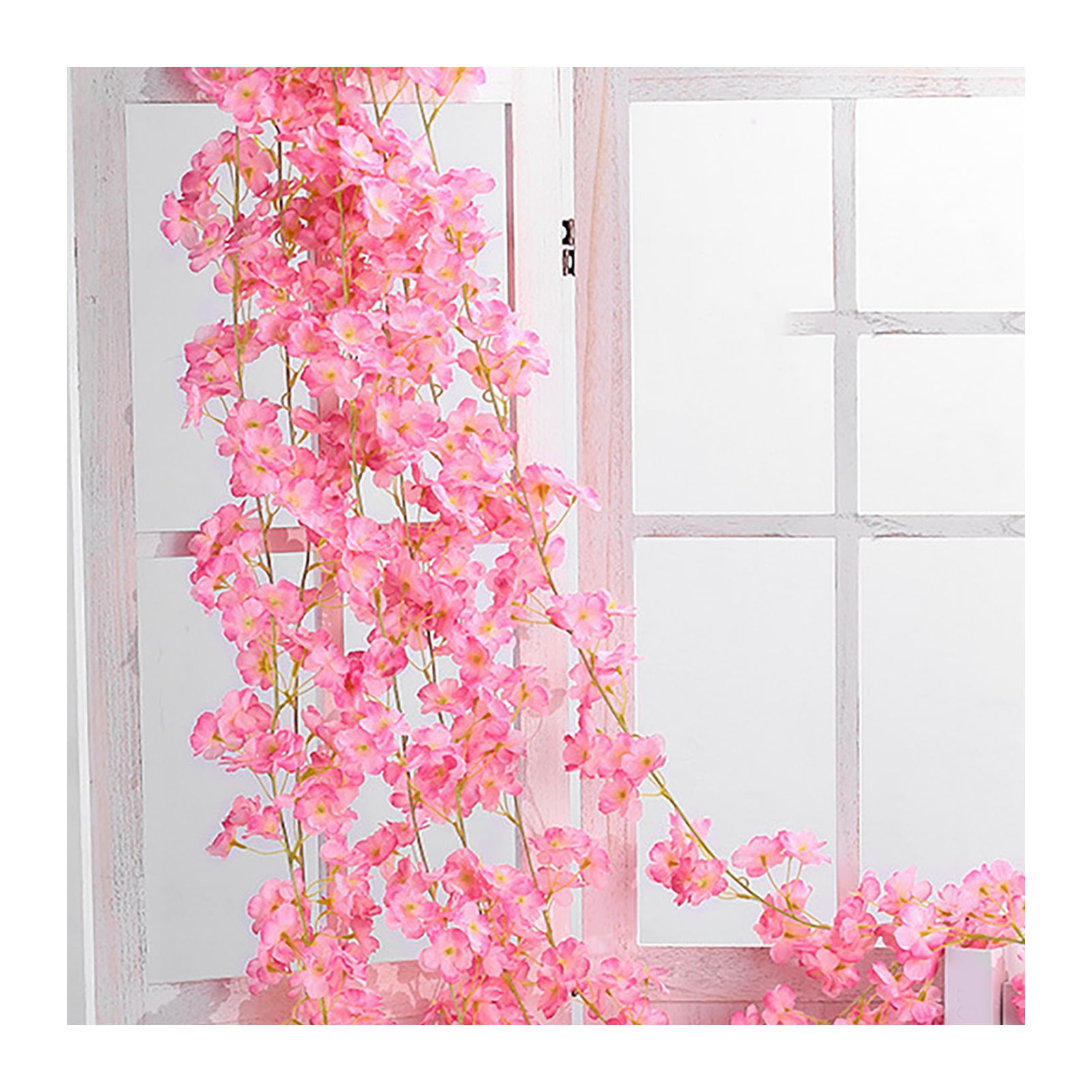 Artificial Flower Rattan Single 1.8m 135pcs Flowers Head Vivid Decorative Silk view 4