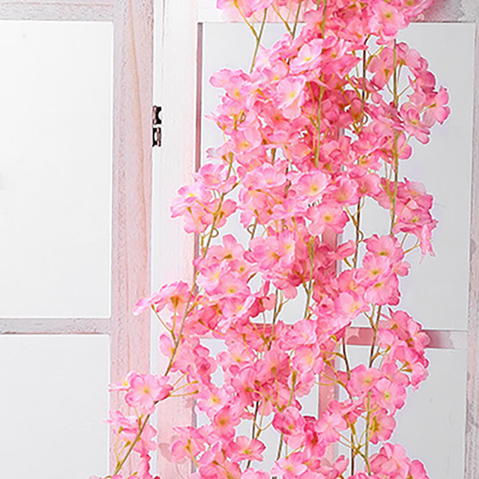 Artificial Flower Rattan Single 1.8m 135pcs Flowers Head Vivid Decorative Silk view 7
