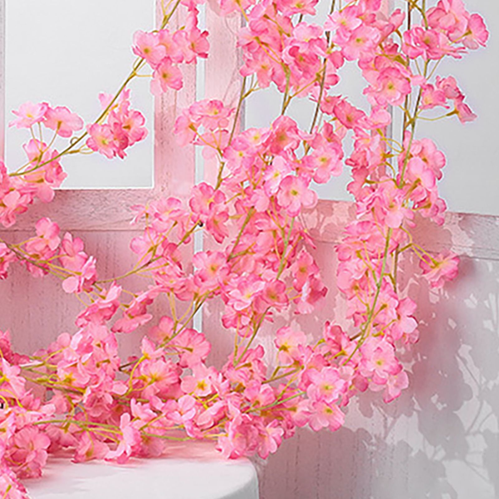Artificial Flower Rattan Single 1.8m 135pcs Flowers Head Vivid Decorative Silk view 8