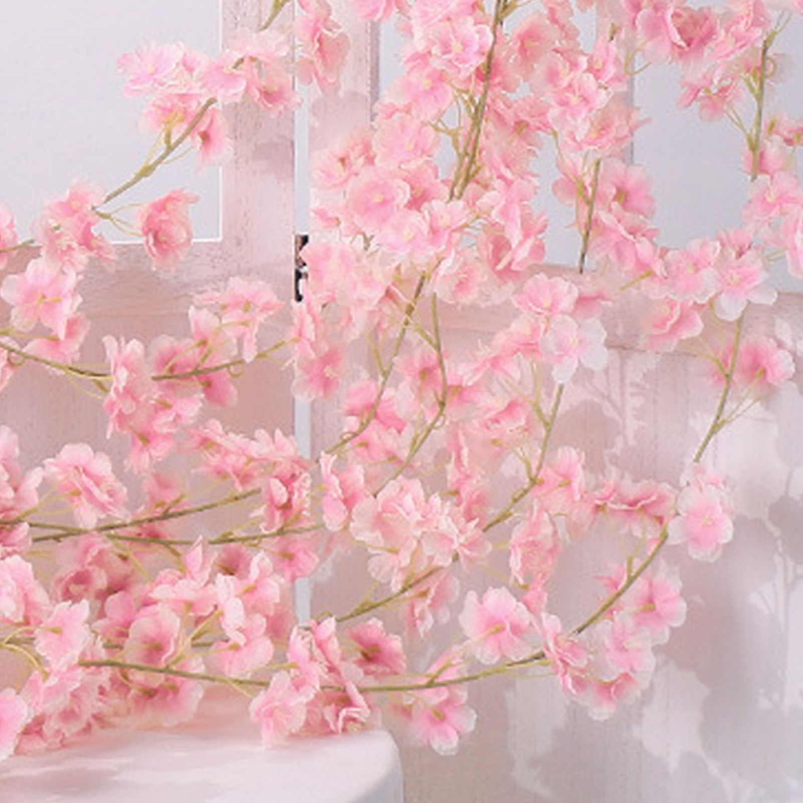 Artificial Flower Rattan Single 1.8m 135pcs Flowers Head Vivid Decorative Silk view 8