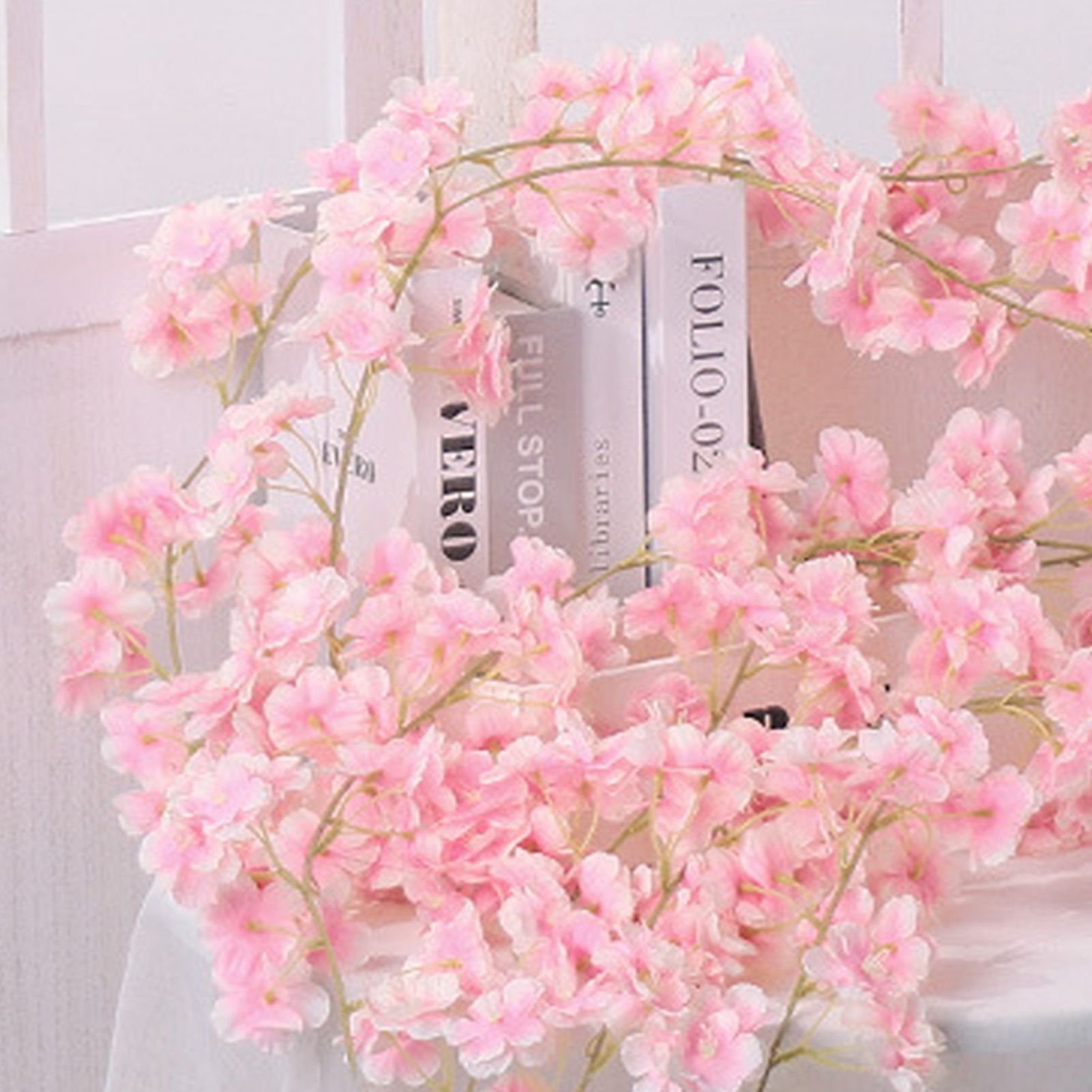 Artificial Flower Rattan Single 1.8m 135pcs Flowers Head Vivid Decorative Silk view 9