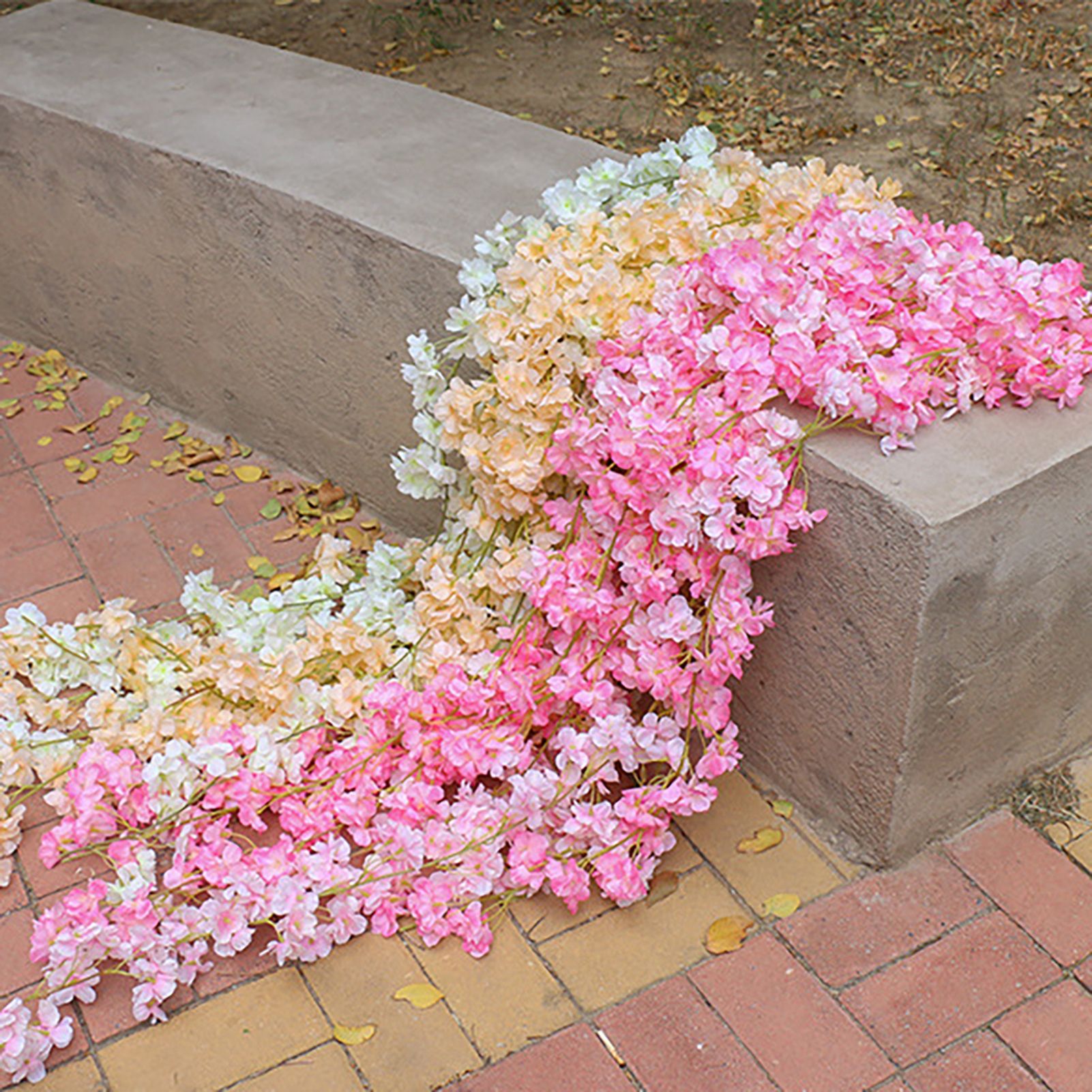Artificial Flower Rattan Single 1.8m 135pcs Flowers Head Vivid Decorative Silk view 10