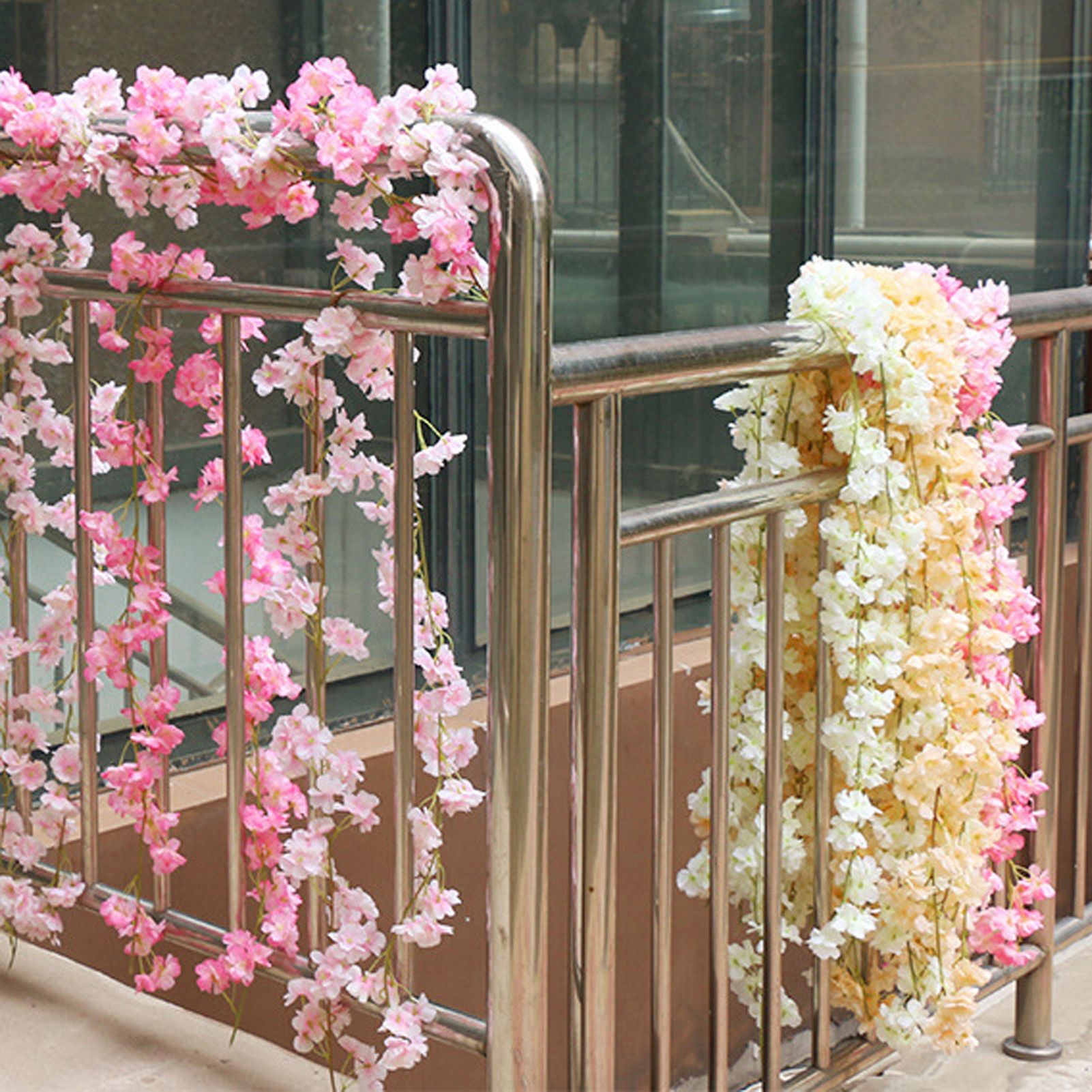 Artificial Flower Rattan Single 1.8m 135pcs Flowers Head Vivid Decorative Silk view 11